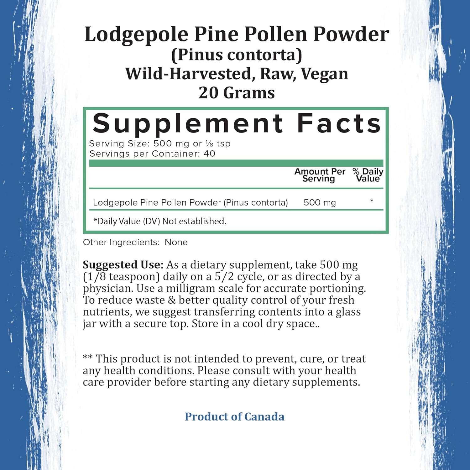 organic-golden-canadian-pine-pollen-powder---pharmaceutical-grade-wild-harvested-gmo-free---pure-supplement-from-lodgepole-pine-tree---20g-7