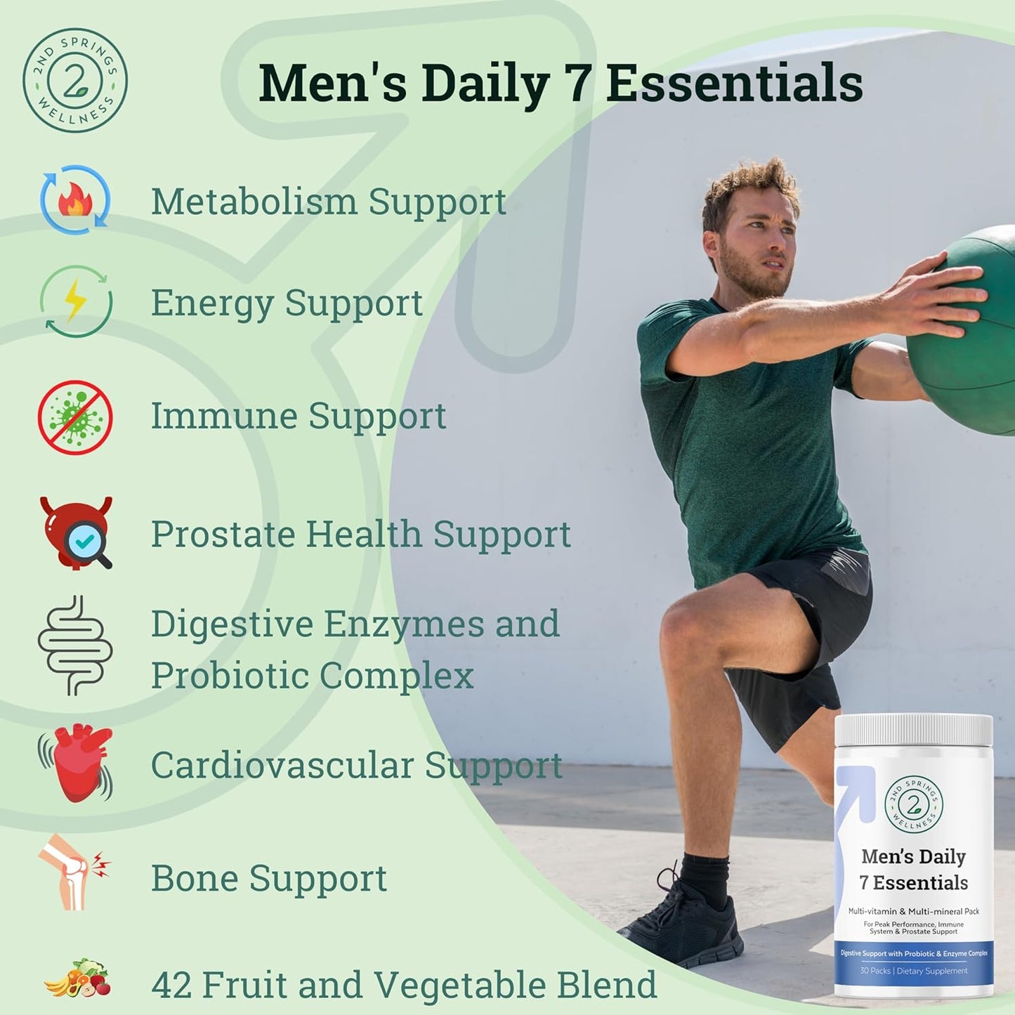Men's Daily Vitamin Bundle with Vitamin D3+K2 Chewables and Super B-100 Complex - 2nd Springs Essentials - Espot.com.au