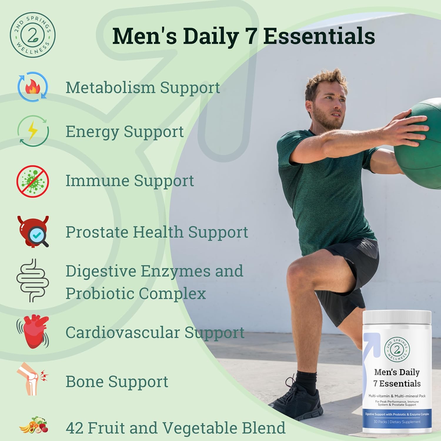 Men's Daily Vitamin Bundle with Vitamin D3+K2 Chewables and Super B-100 Complex - 2nd Springs Essentials - Espot.com.au