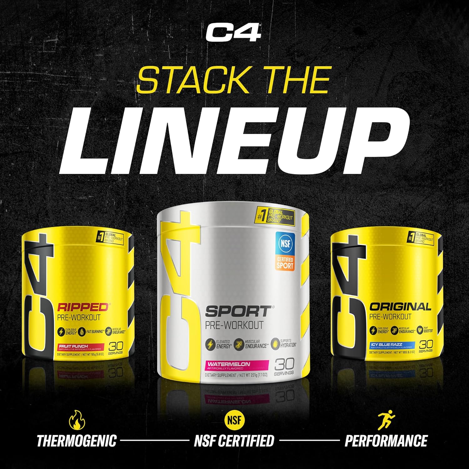 Cellucor C4 Sport Pre Workout Powder Fruit Punch - NSF Certified for Sport | 30 Servings, Pack of 2 - Packaging Varies - Espot.com.au