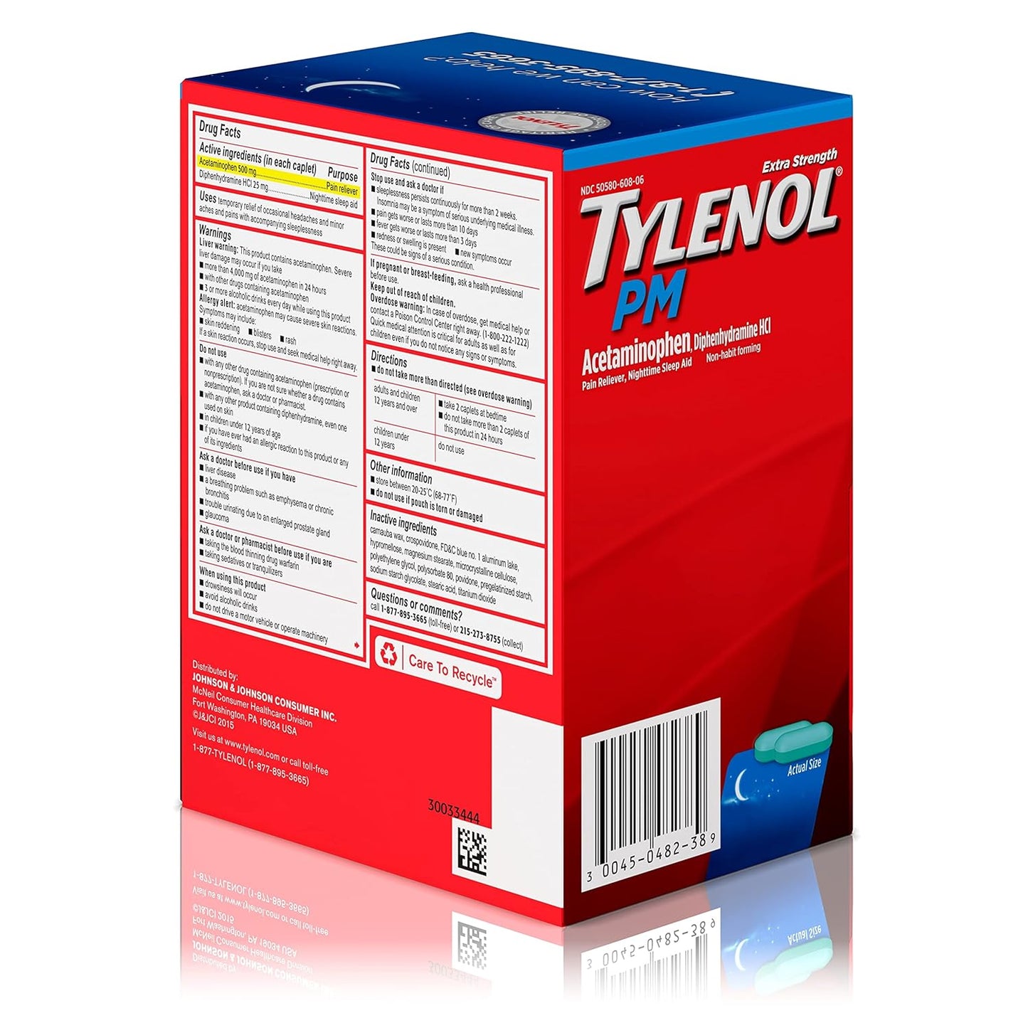 tylenol-pm-extra-strength-nighttime-pain-reliever-and-sleep-aid-caplets---acetaminophen-diphenhydramine-hcl-for-nighttime-aches-pains---travel-size-100-caplets-total-16