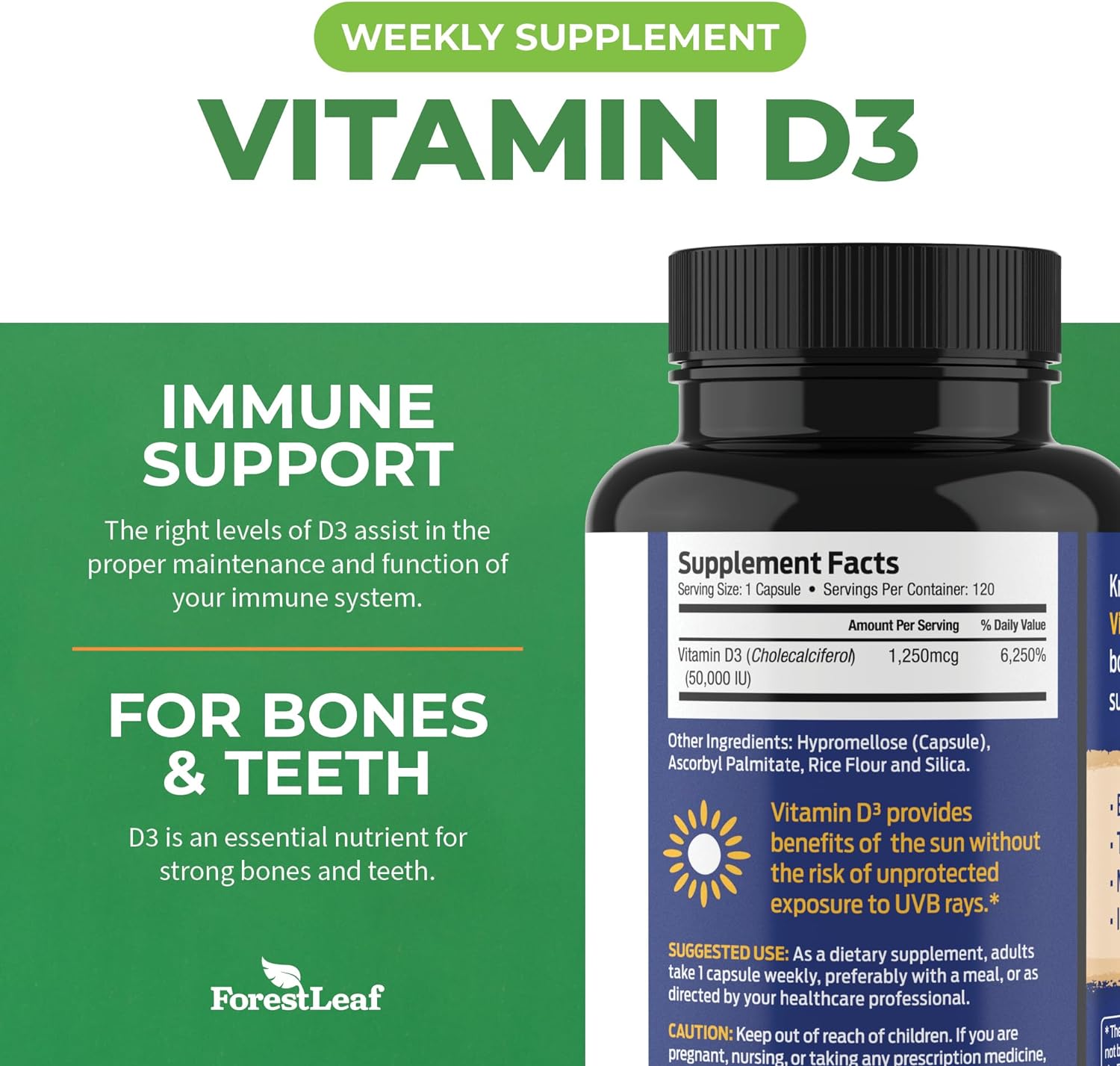 forestleaf-vitamin-d3-50000-iu-weekly-supplement-capsules-for-bone-teeth-immune-support---easy-swallow-pure-d3---120-count-2-pack-3