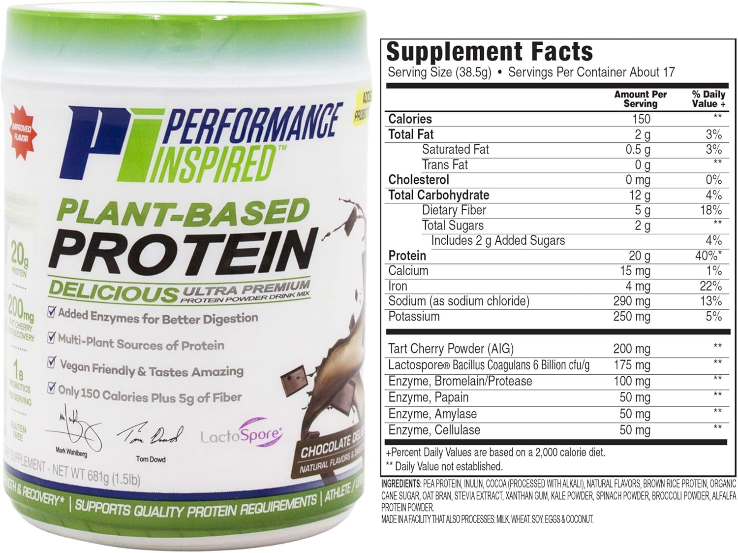 performance-inspired-nutrition-plant-protein-powder-with-20g-of-all-natural-protein-1b-probiotics-digestive-enzymes-and-fiber-packed-in-chocolate-delight-flavor---15lb---gluten-free-7