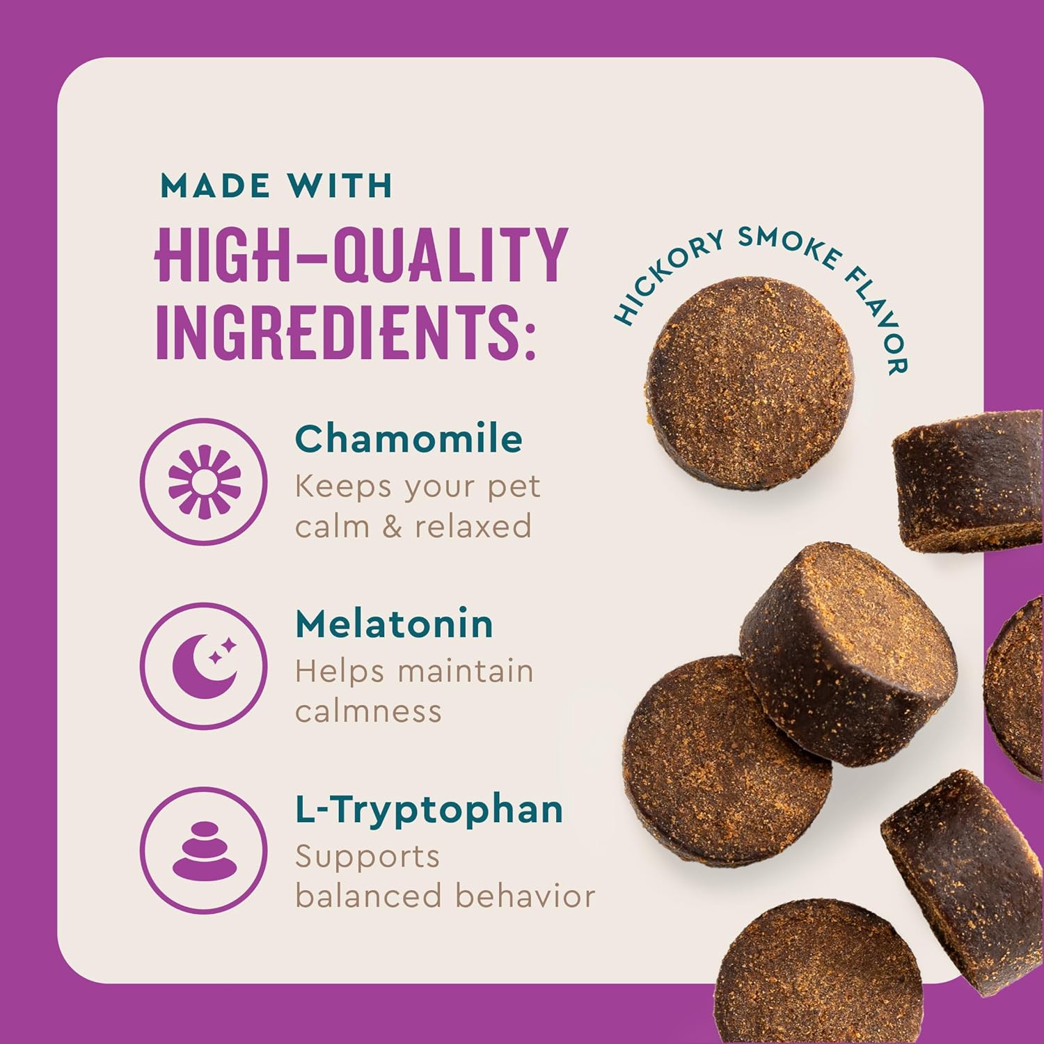 USA-Made VetIQ Calming Chews for Dogs, 60 Count - Stress & Anxiety Relief Supplement to Promote Relaxation & Manage Anxiety - Espot.com.au