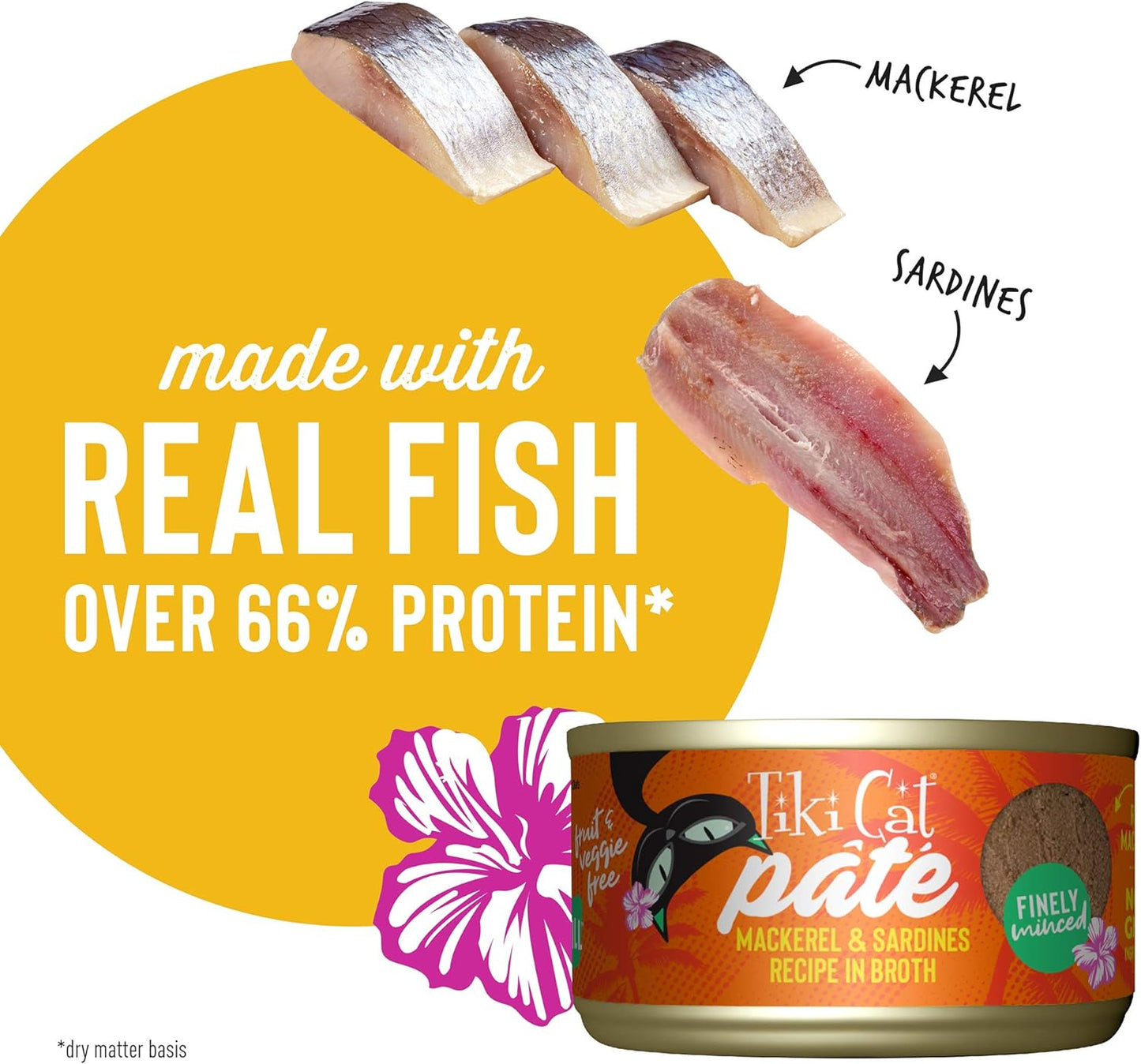 TIKI PETS Tiki Cat Grill Pâté Mackerel & Sardines 2.8 oz. Cans (Pack of 12) - High-Protein, Non-GMO Wet Cat Food for All Life Stages - Espot.com.au