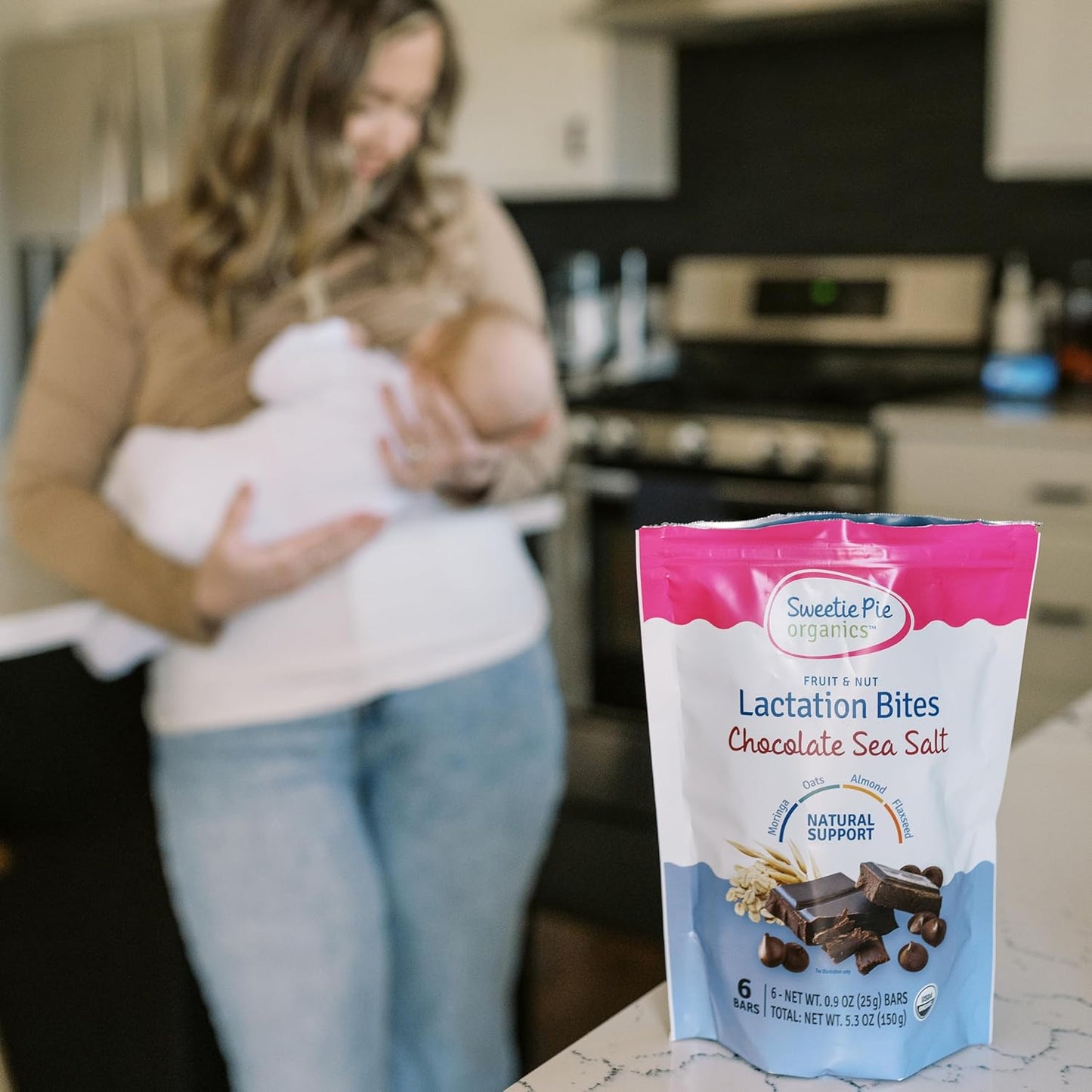 Organic Fruit & Nut Lactation Bites - Breastfeeding Support, Boost Milk Supply, Fenugreek-Free, Natural Galactagogues - Chocolate Sea Salt, 6 Pack - Espot.com.au
