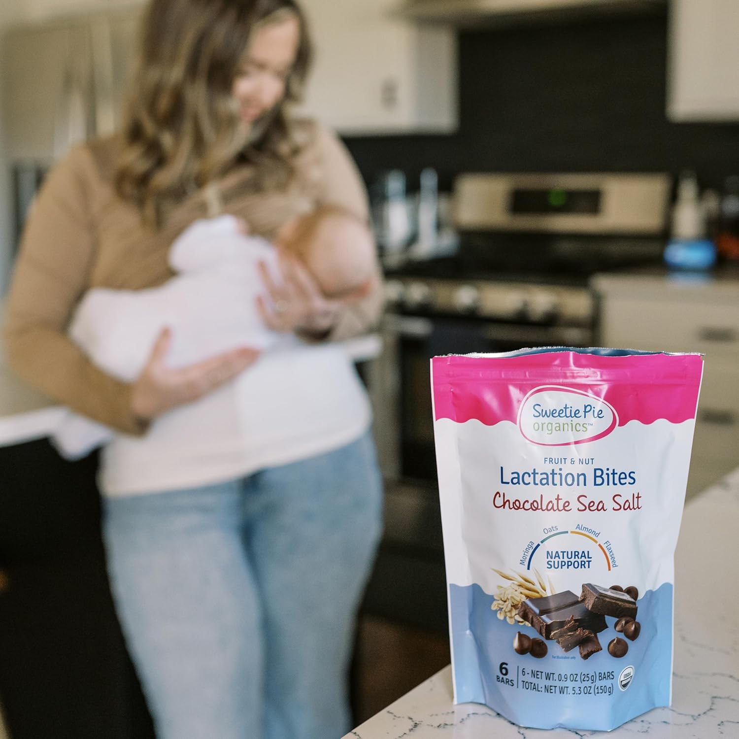 Organic Fruit & Nut Lactation Bites - Breastfeeding Support, Boost Milk Supply, Fenugreek-Free, Natural Galactagogues - Chocolate Sea Salt, 6 Pack - Espot.com.au
