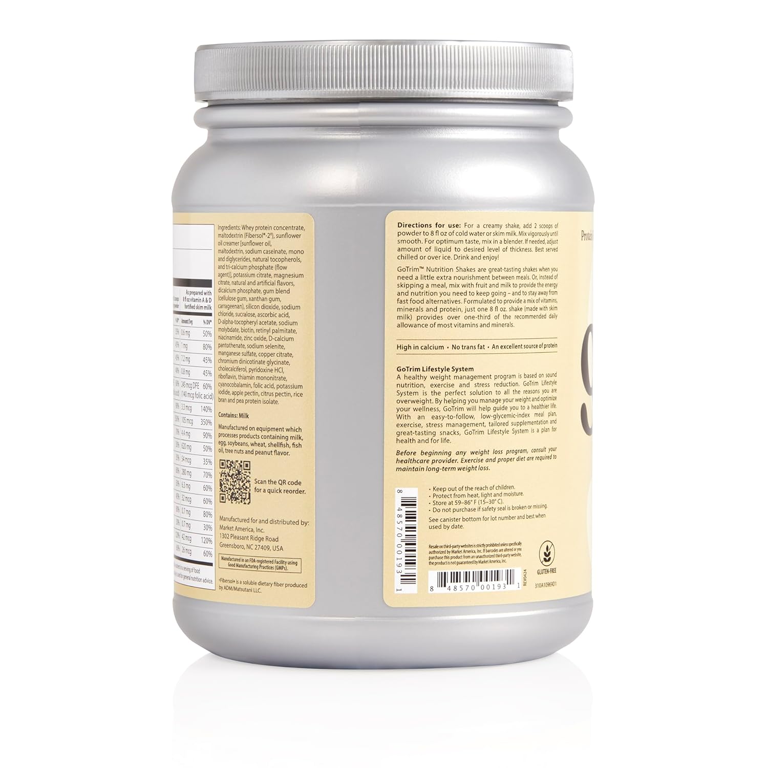Creamy Vanilla TLS GoTrim Nutrition Shake - High Protein & Fiber, Meal Replacement, Gluten-Free, No Added Sugar, Ready to Drink - 14 Servings - Espot.com.au