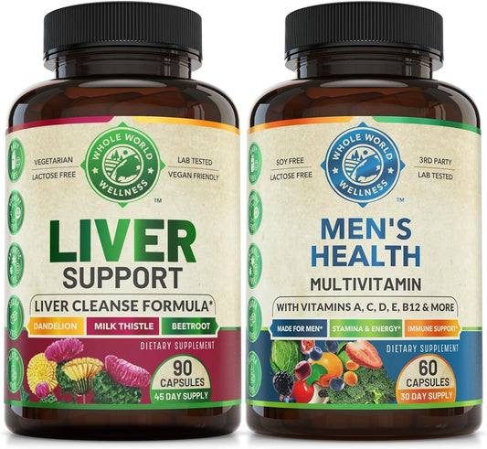 Liver Cleanse Detox & Men's Daily Multivitamin Bundle - Support Liver Health, Boost Energy & Performance - USA Made - Espot.com.au