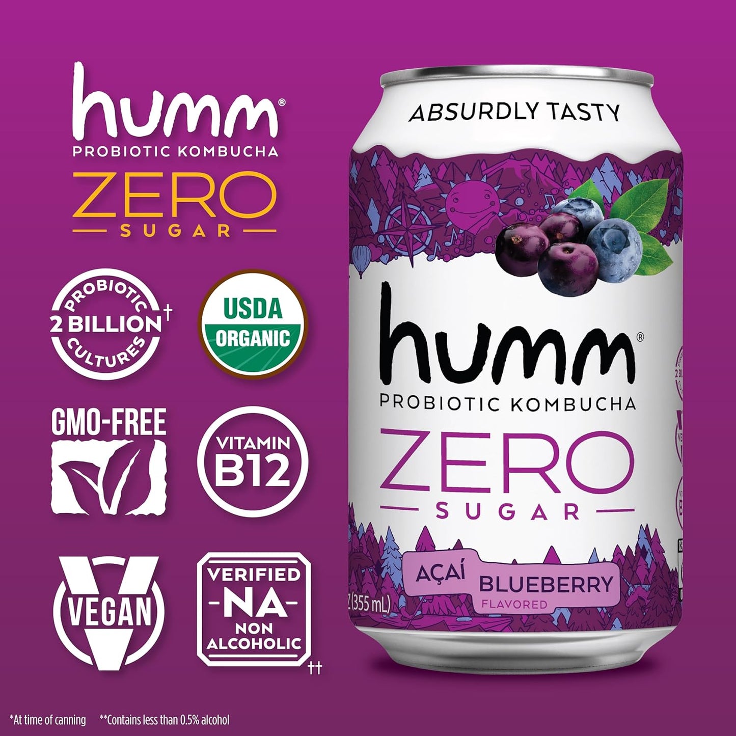 organic-vegan-probiotic-kombucha-variety-pack-zero-sugar-keto-friendly-gluten-free-no-refrigeration-needed---16-pack-of-12oz-cans-2