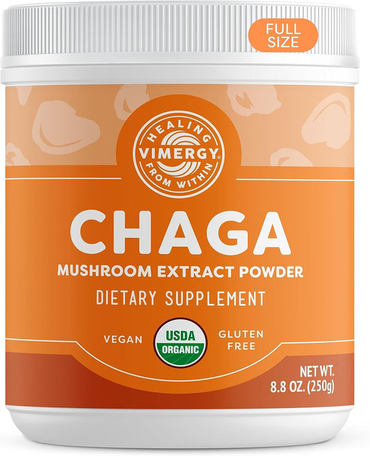 organic-wild-chaga-mushroom-extract-powder---166-servings---cardiovascular-support---kosher-vegan-gluten-free---pure-chaga-no-fillers---ideal-for-tea-coffee-smoothies-250g-1