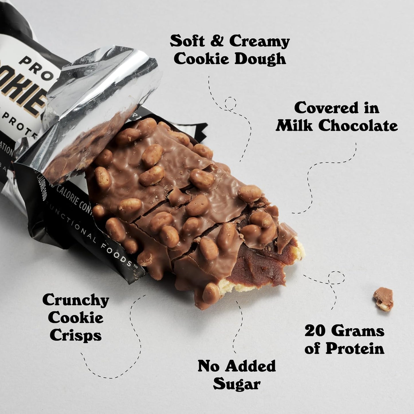 Barebells Cookies & Cream Protein Bars - 12 Count, 20g High Protein Treats - Chocolate Nutrition Bar with 1g Sugars - On-The-Go Breakfast or Post-Workout Snack - Espot.com.au