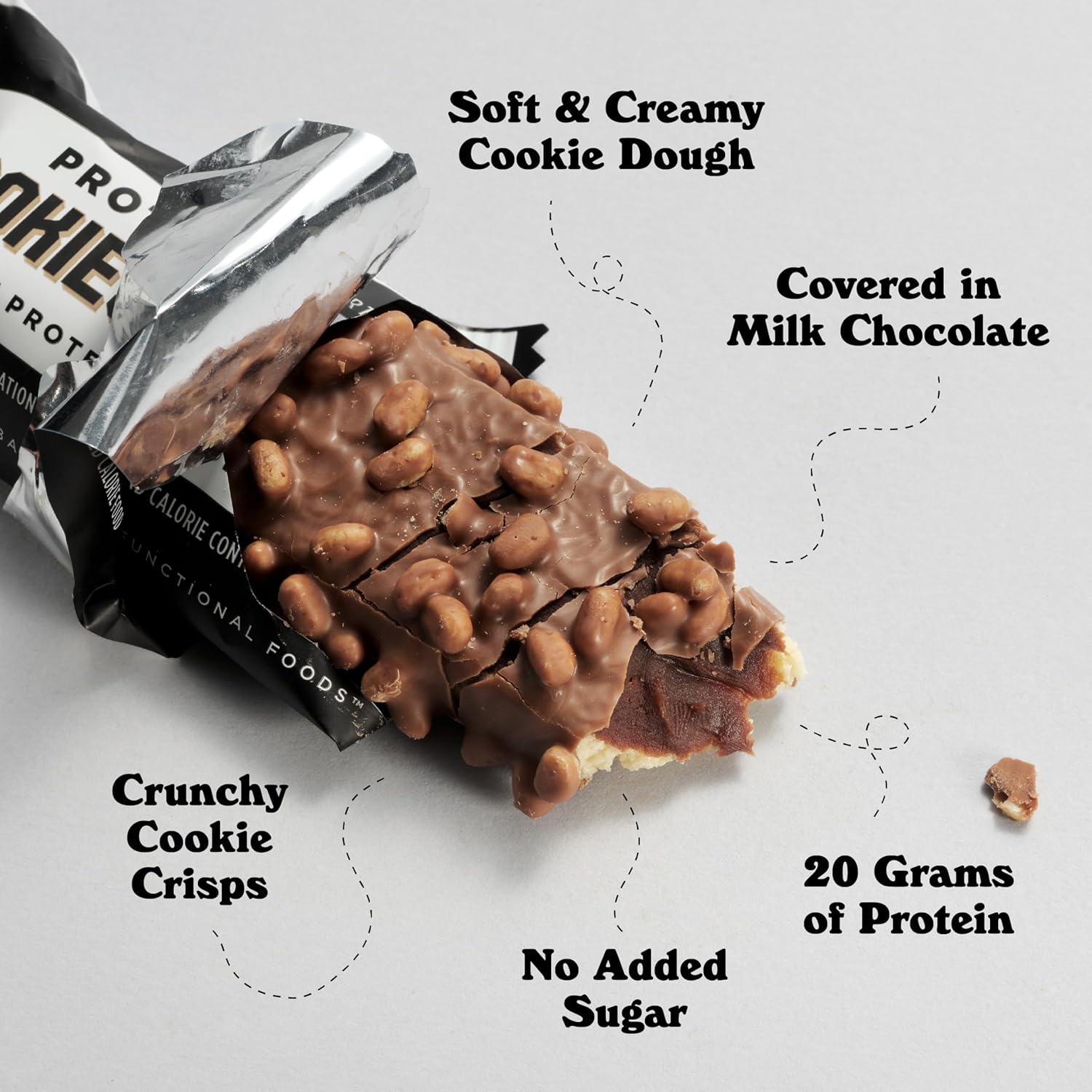 Barebells Cookies & Cream Protein Bars - 12 Count, 20g High Protein Treats - Chocolate Nutrition Bar with 1g Sugars - On-The-Go Breakfast or Post-Workout Snack - Espot.com.au