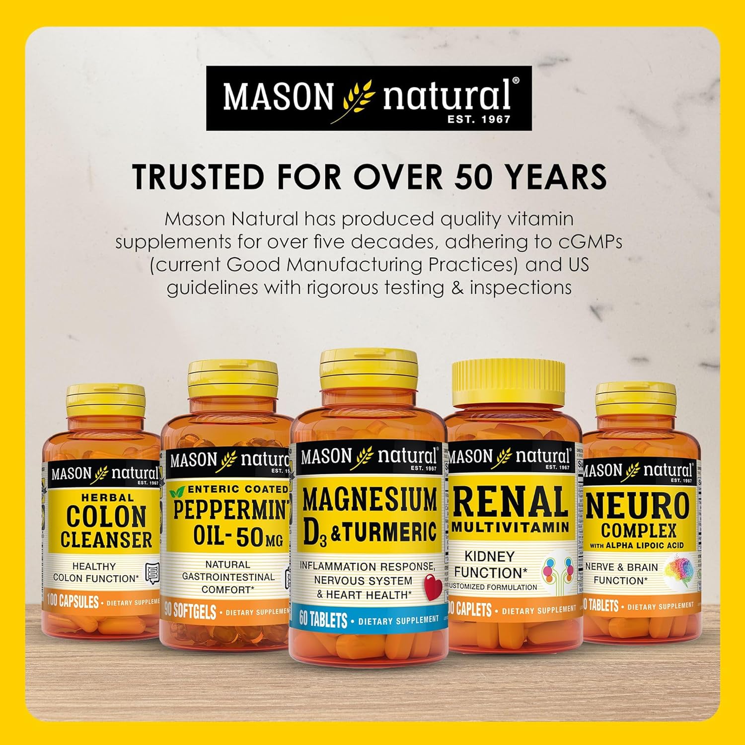 Omega 3 Fish Oil Softgels 1000mg, 200-Count Bottle, Mason Natural Dietary Supplement for Heart, Eye, Brain, and Joint Health - Espot.com.au