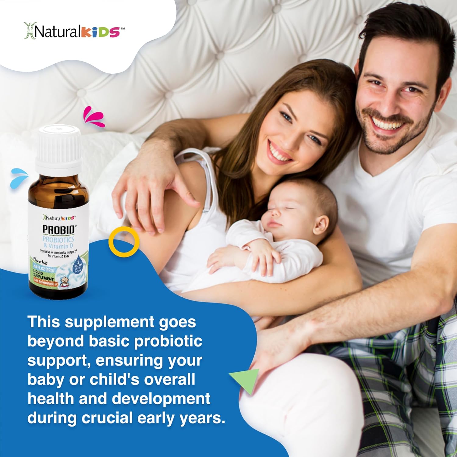 NaturalSlim Naturalkids Probid Baby Probiotic Drops with Vitamin D for Digestive Health & Immune Support - Flavorless .68 Fl Oz - Newborns, Infants, Kids - Supplement - Espot.com.au