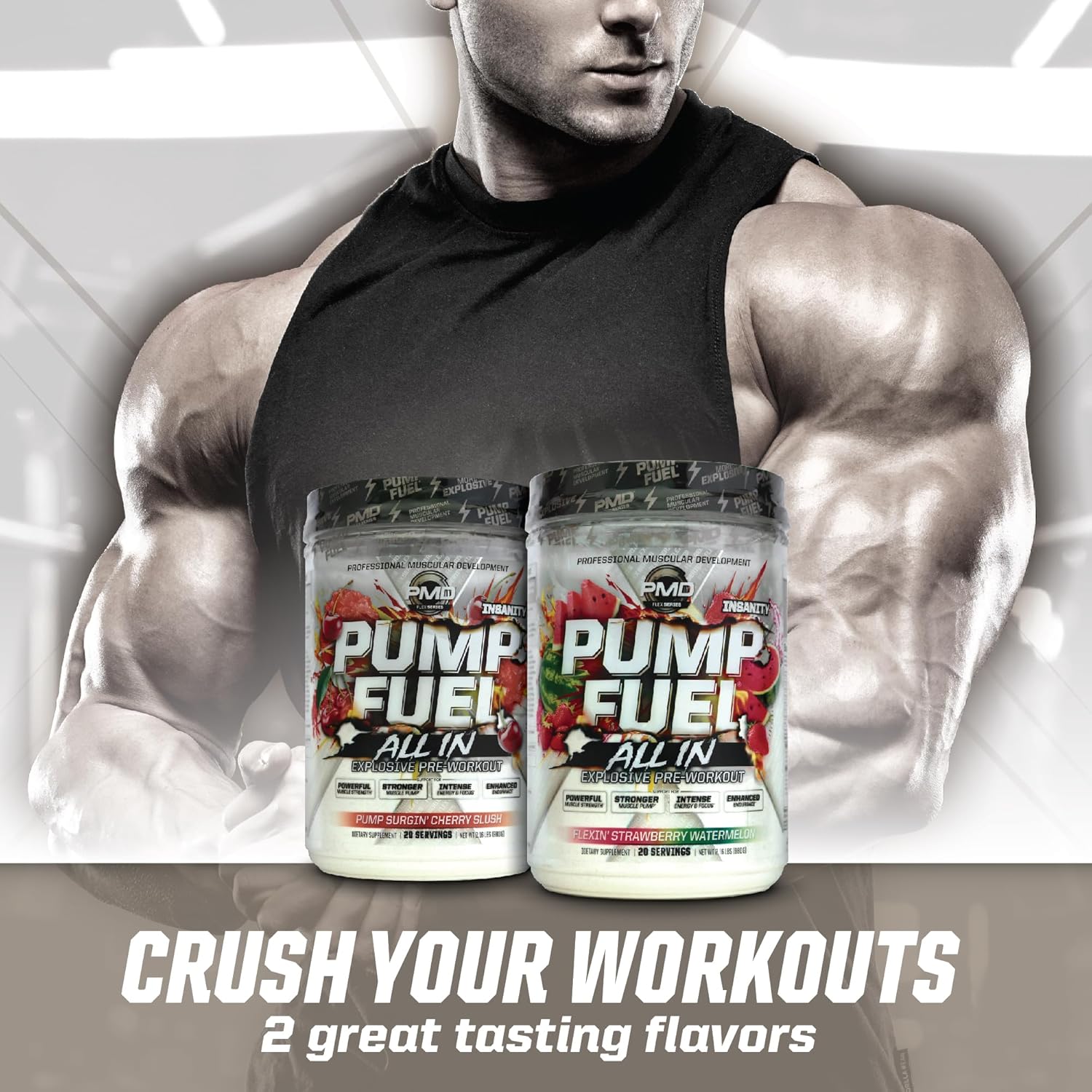 pmd-sports-pump-fuel-all-in-insanity---strawberry-watermelon-pre-workout-powder-for-maximum-energy-focus---ultimate-muscle-pump-supplement-with-creatine-beta-alanine---20-servings-8