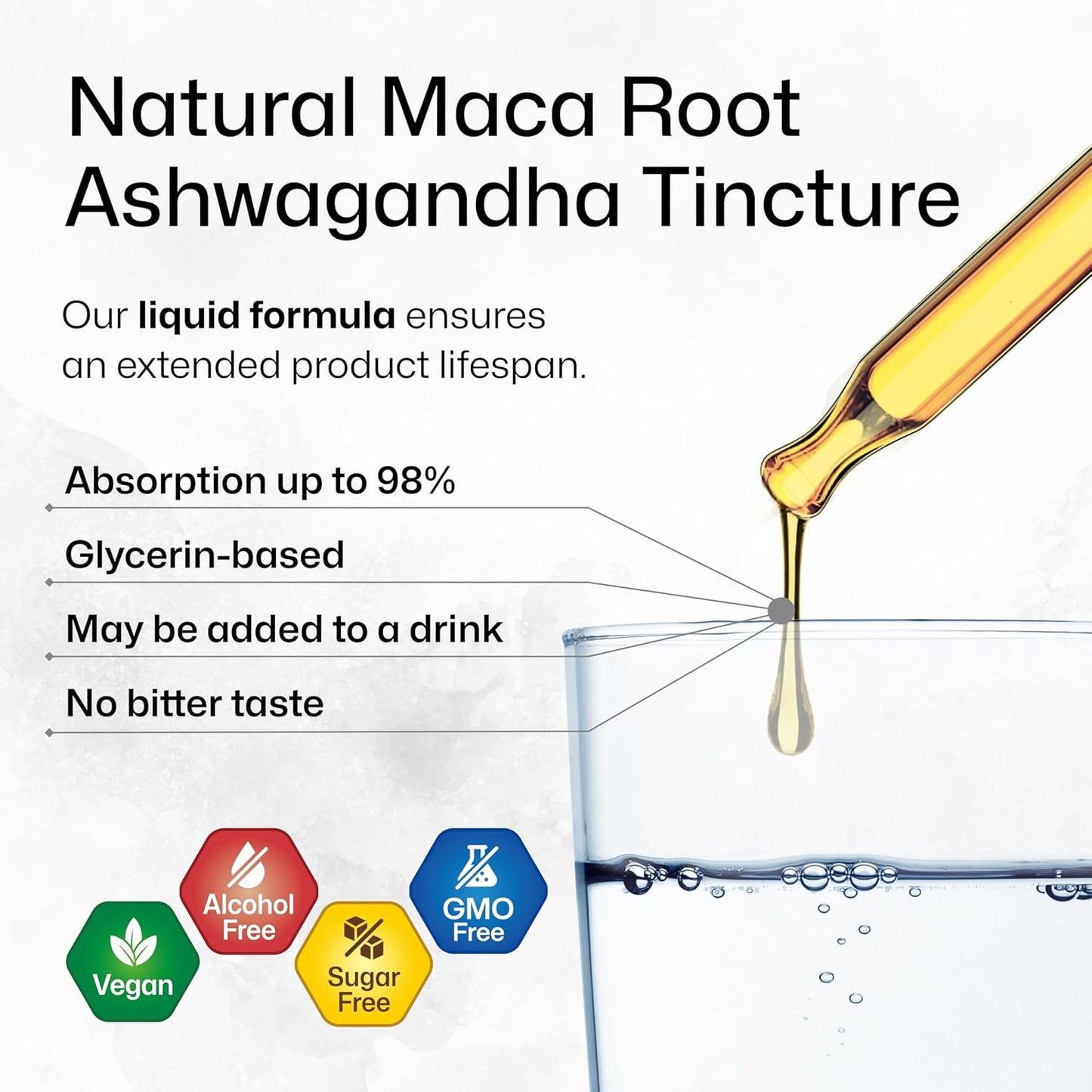 Organic Maca Root and Ashwagandha Tincture - Mood Support Liquid Supplement - Vegan Drops for Men & Women - Alcohol & Sugar Free - 2 Fl.Oz. - Espot.com.au