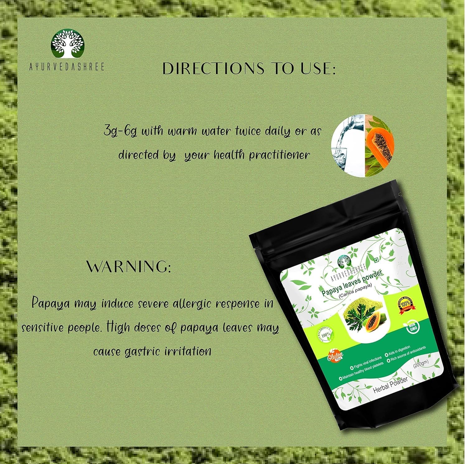 organic-papaya-leaf-powder-200g---dried-from-fresh-leaves-ideal-for-tea-juice-100-leaf-powder-non-gmo-vegan---herbal-natural-4
