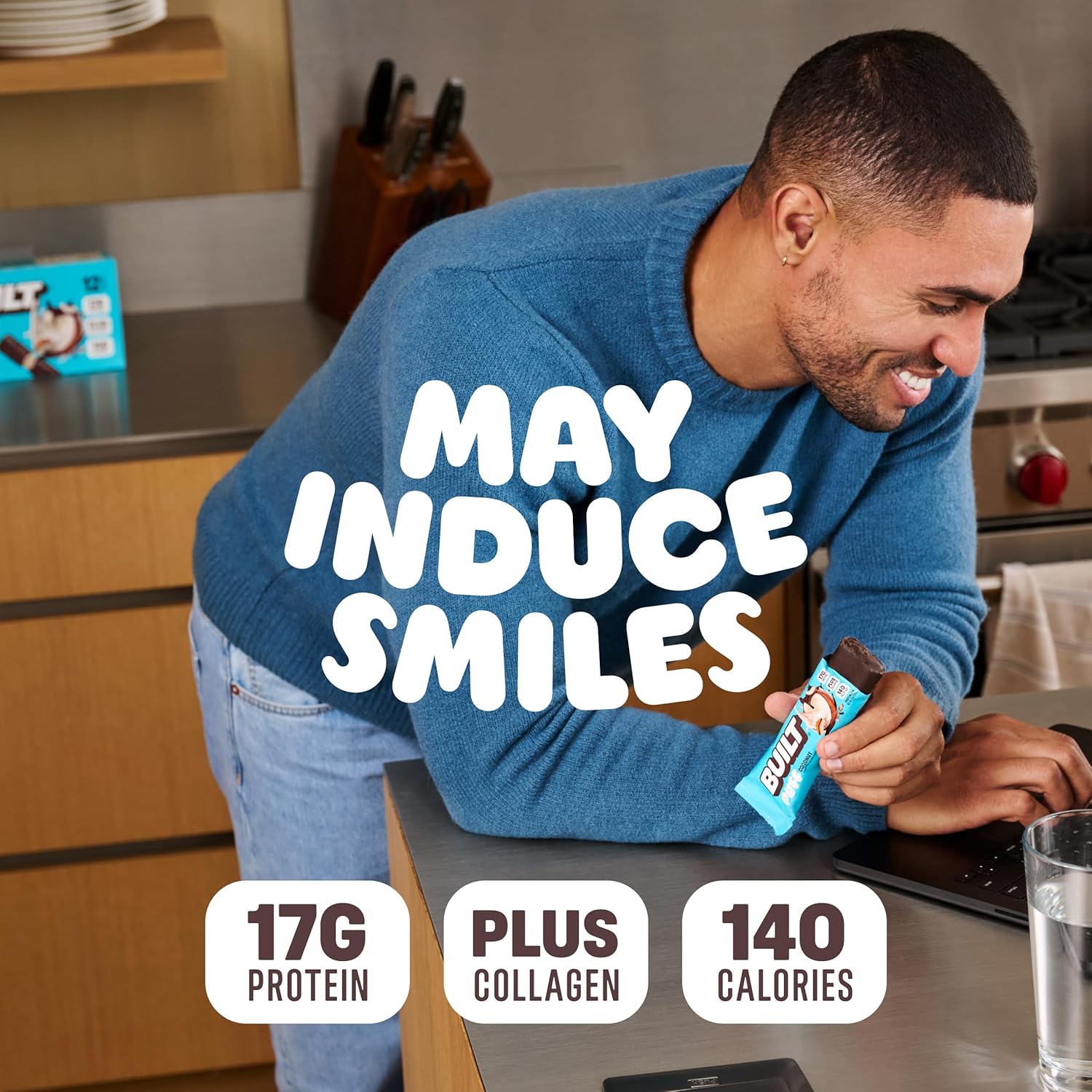 Built Bar Coconut Puff Protein Bars - High Protein Snacks, On-The-Go Bars - 12 Count, 17g Protein, 140 Calories, 6g Sugar - Collagen, Gluten Free - Espot.com.au
