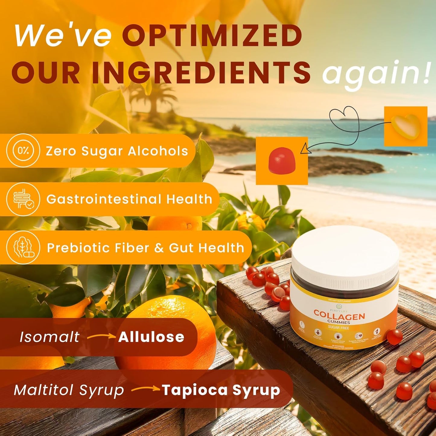 sugar-free-marine-collagen-gummies-90-chews---500mg-collagen-for-hair-skin-nails---pore-reducer-elasticity---gluten-free-non-gmo---orange-flavor-3