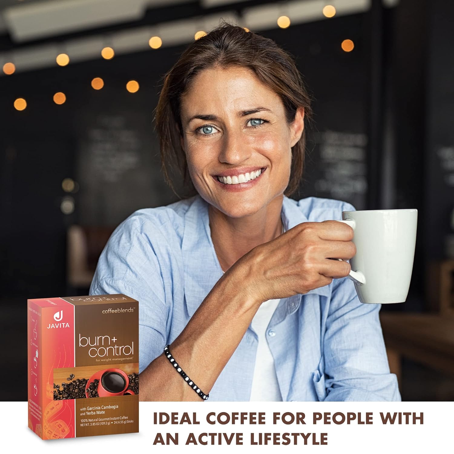 Javita Burn + Control Instant Coffee with Garcinia Cambogia & Yerba Mate for Weight Management - 24 Sticks, 1 Box - Slimming Coffee for Exercise & Keto Dieters - Espot.com.au
