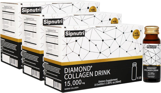 sipnutri-diamond-liquid-collagen-drink---15000mg-marine-collagen-with-vitamin-c-pomegranate---hair-skin-nails-joints-bones-support---50ml-x-10-bottles-3-boxes-1