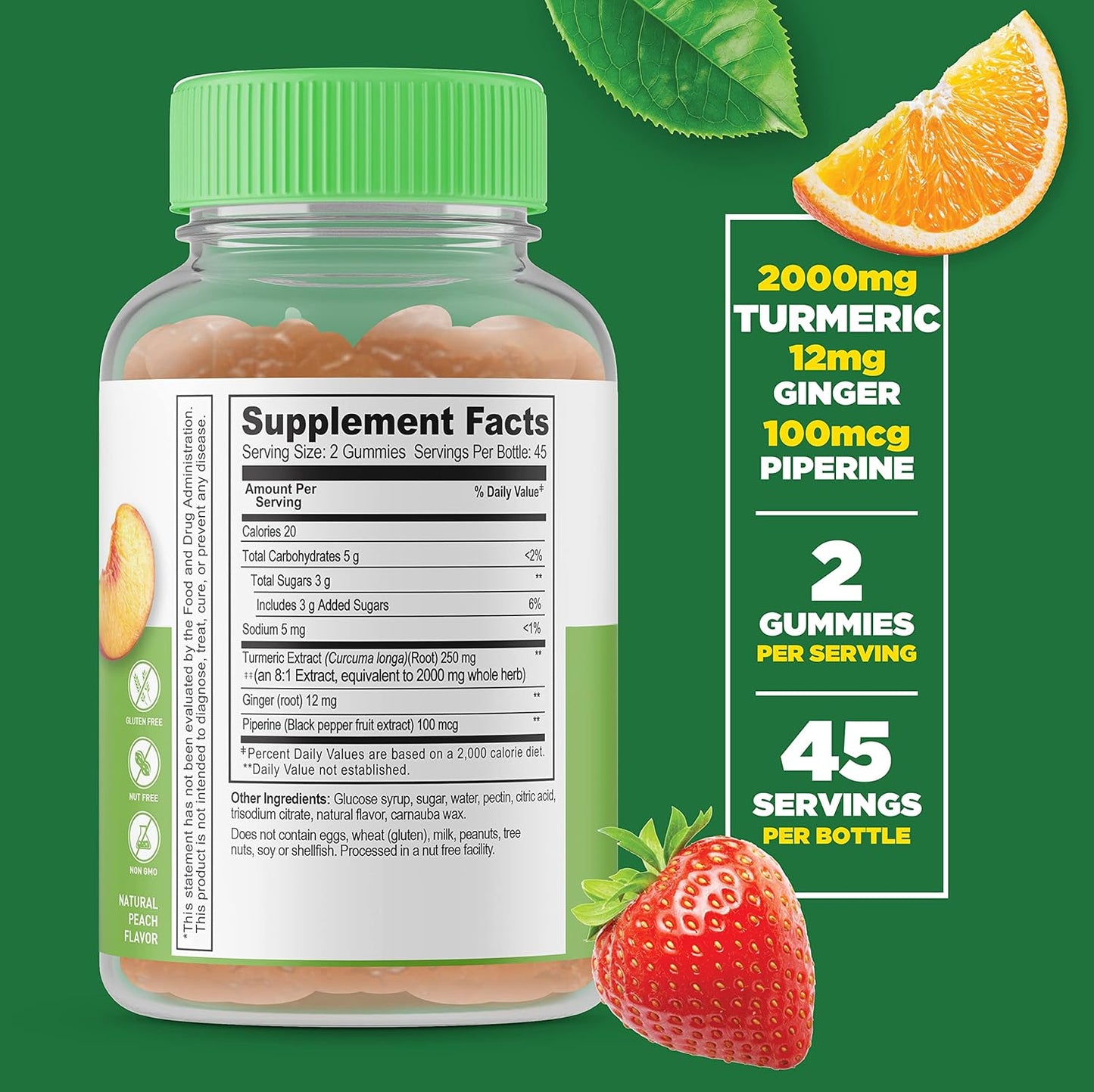 turmeric-curcumin-gummy-supplement-with-ginger-black-pepper-extract---2000mg---vegetarian-gmo-free---90-gummies-3