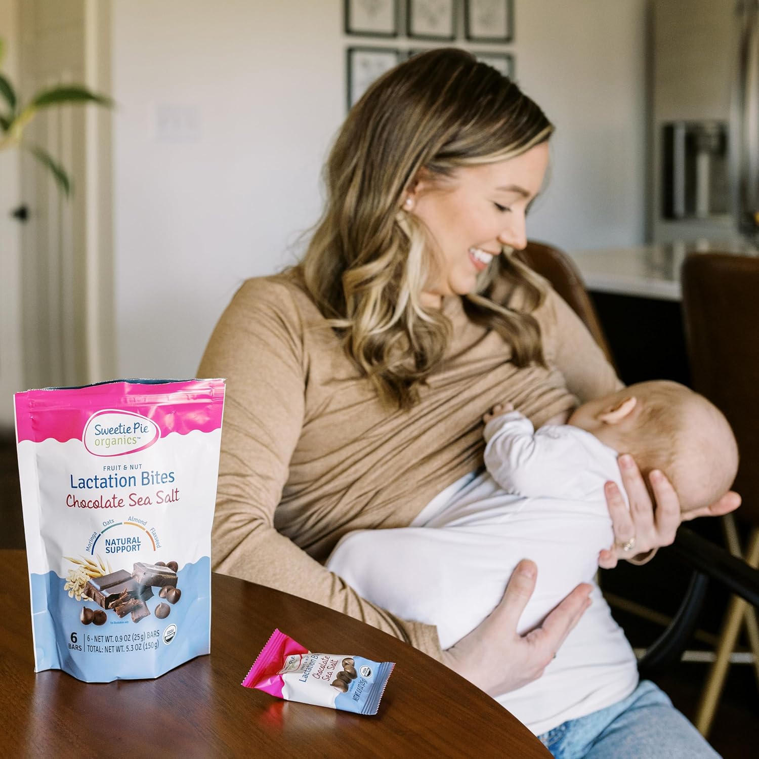 Organic Fruit & Nut Lactation Bites - Breastfeeding Support, Boost Milk Supply, Fenugreek-Free, Natural Galactagogues - Chocolate Sea Salt, 6 Pack - Espot.com.au