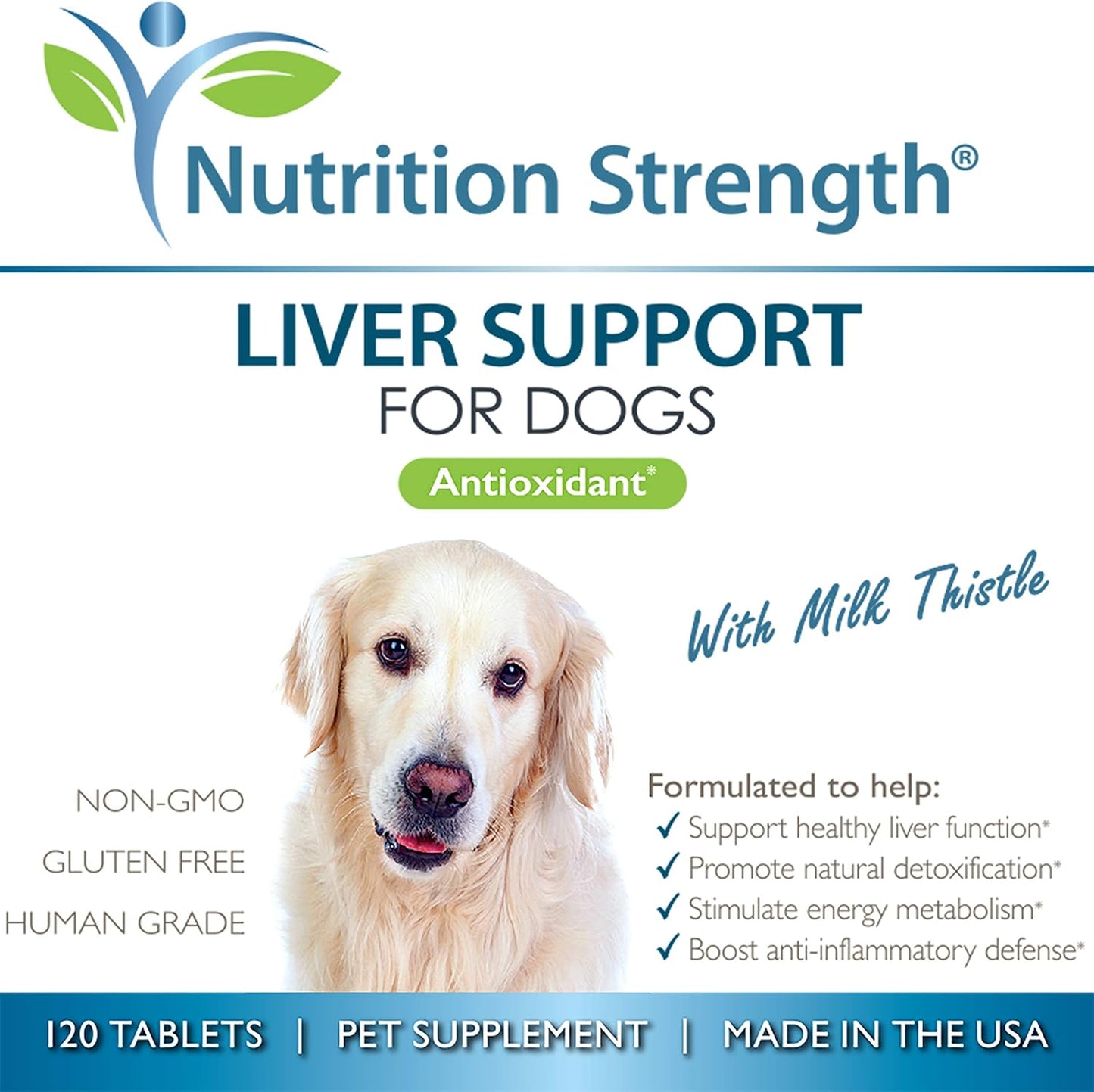 Liver Support for Dogs with Milk Thistle, Dandelion Root, Nettle Root & Coenzyme Q10 - 120 Chewable Tablets for Natural Detoxification - Espot.com.au