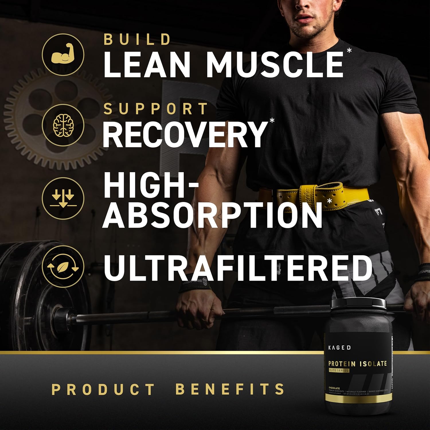 Chocolate Kaged Protein Powder Elite: High-Quality 100% Isolate Blend Whey, Casein, and Milk Protein for Muscle Recovery and Building - 2lbs - Espot.com.au