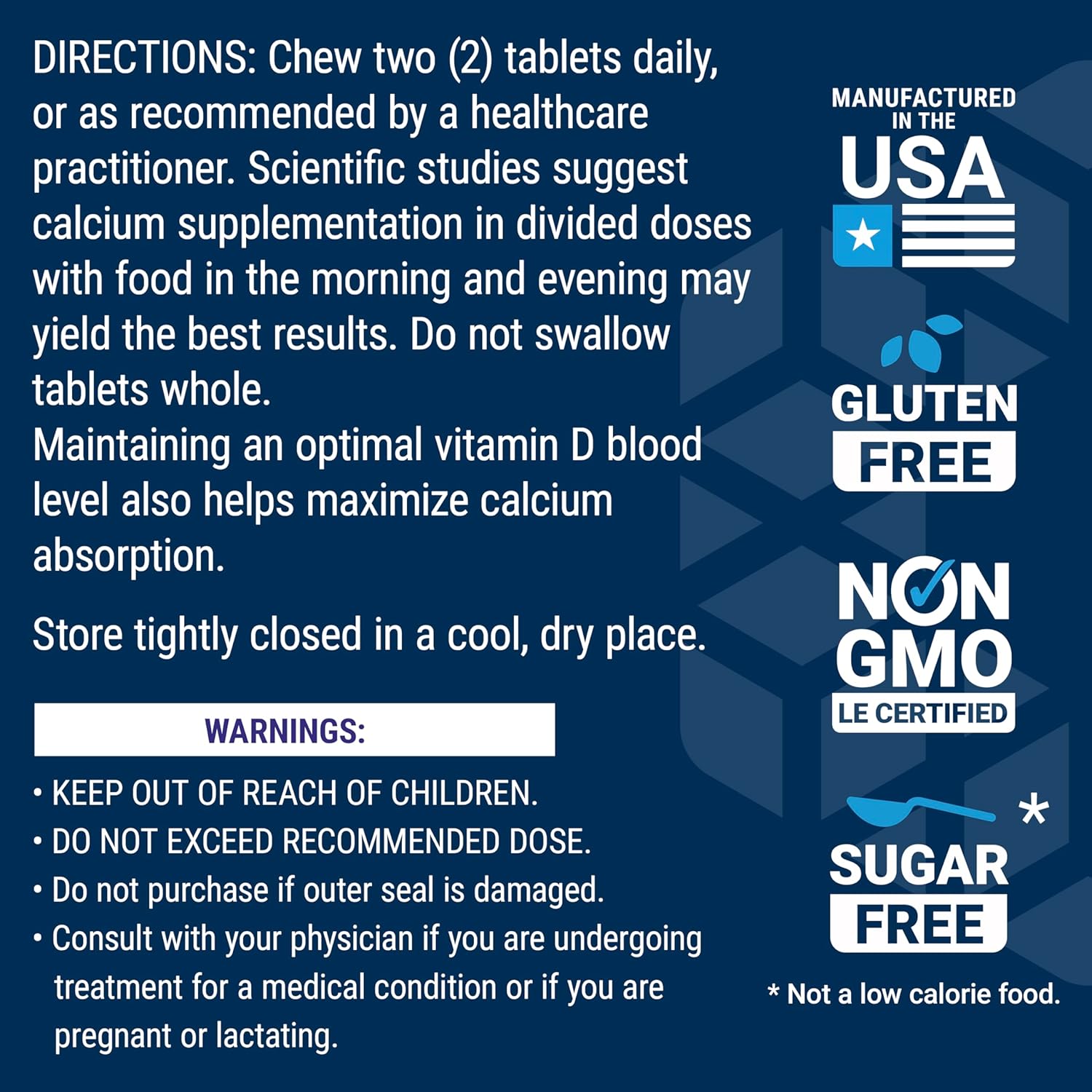 Chewable Bone Restore Calcium Supplement for Bone Health, 60 Tablets - Includes Calcium, Vitamin D, Minerals - Gluten Free & Non-GMO - Espot.com.au