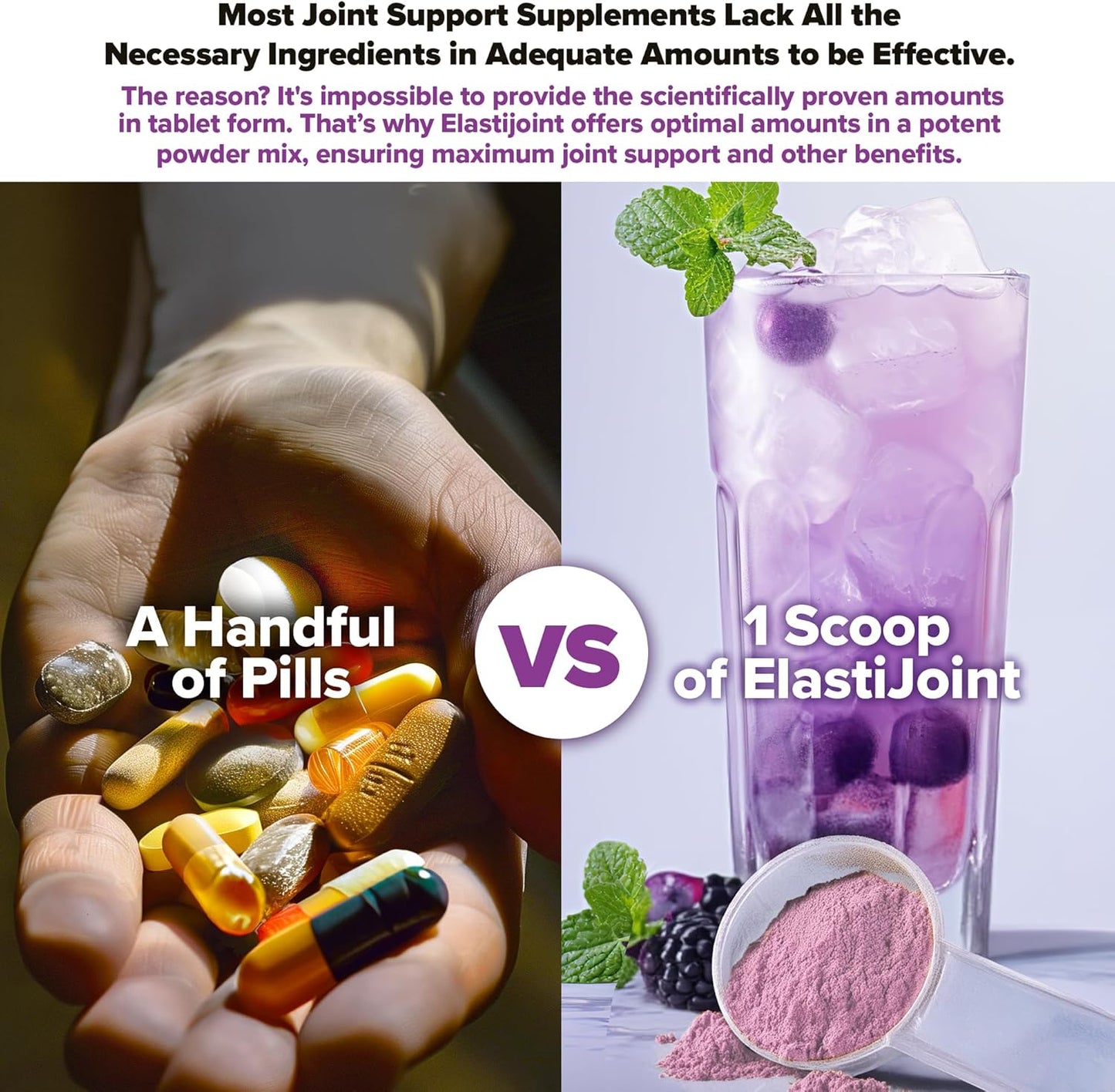 Labrada Nutrition Elastijoint Grape Glucosamine Joint Support Powder - Men & Women, Pain Relief & Bone Health Supplement, Gluten-Free Formula with Chondroitin & MSM - Espot.com.au