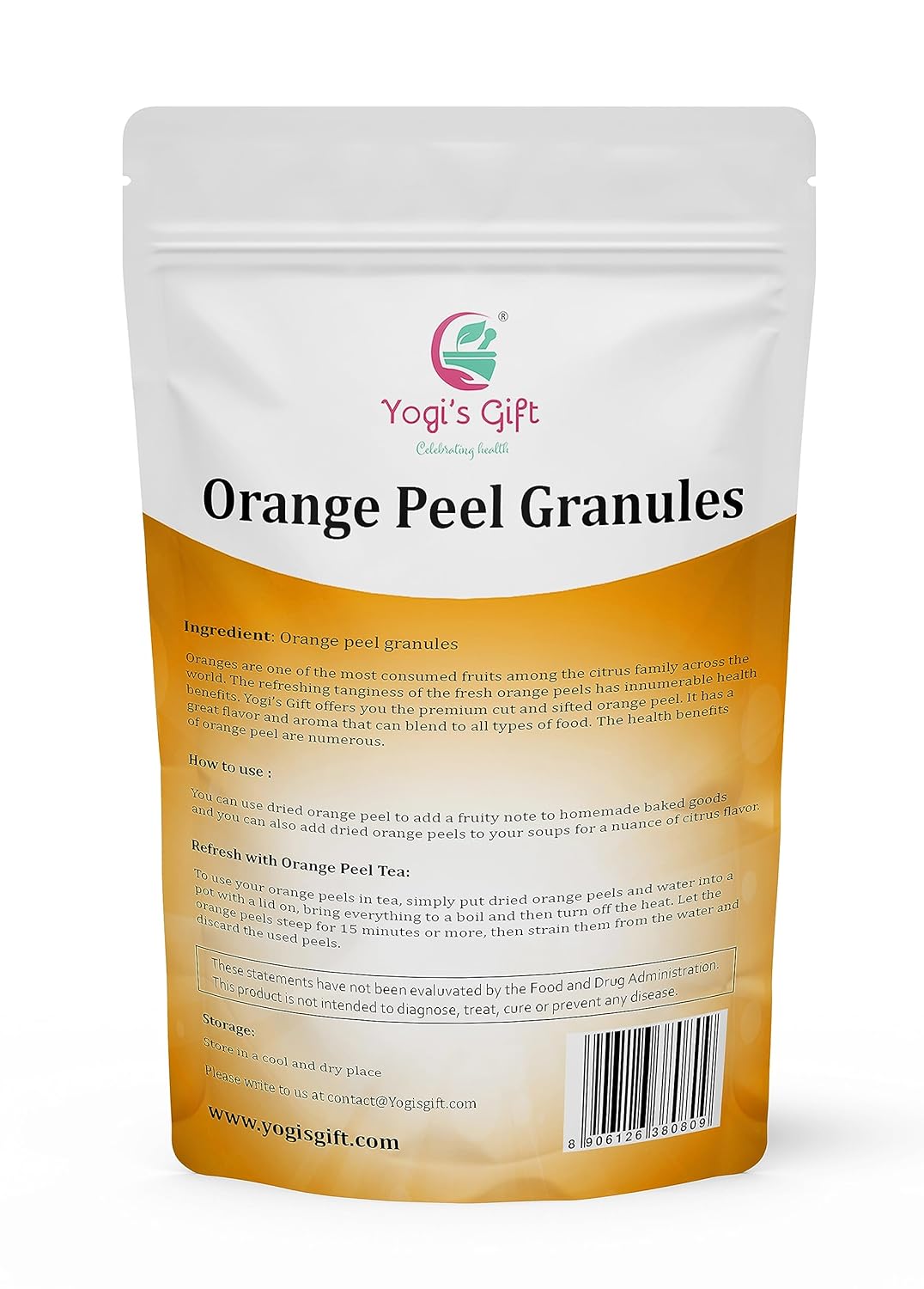 yogis-gift-dried-orange-peel-1-lb---premium-citrus-flavour-for-tea-cookies-bread-seasoning---small-granules---rich-aroma---by-yogis-gift-2