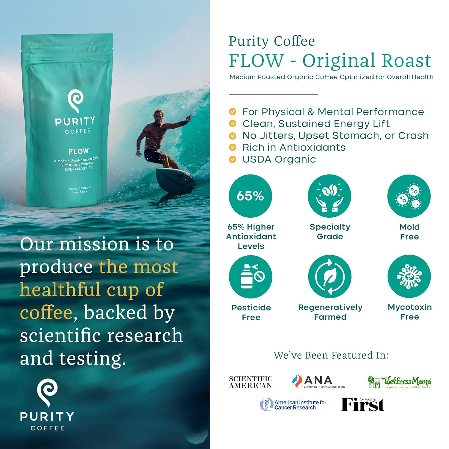 organic-medium-roast-whole-bean-coffee---purity-coffee-flow---usda-certified---specialty-grade-arabica---third-party-tested---12-oz-bag-3
