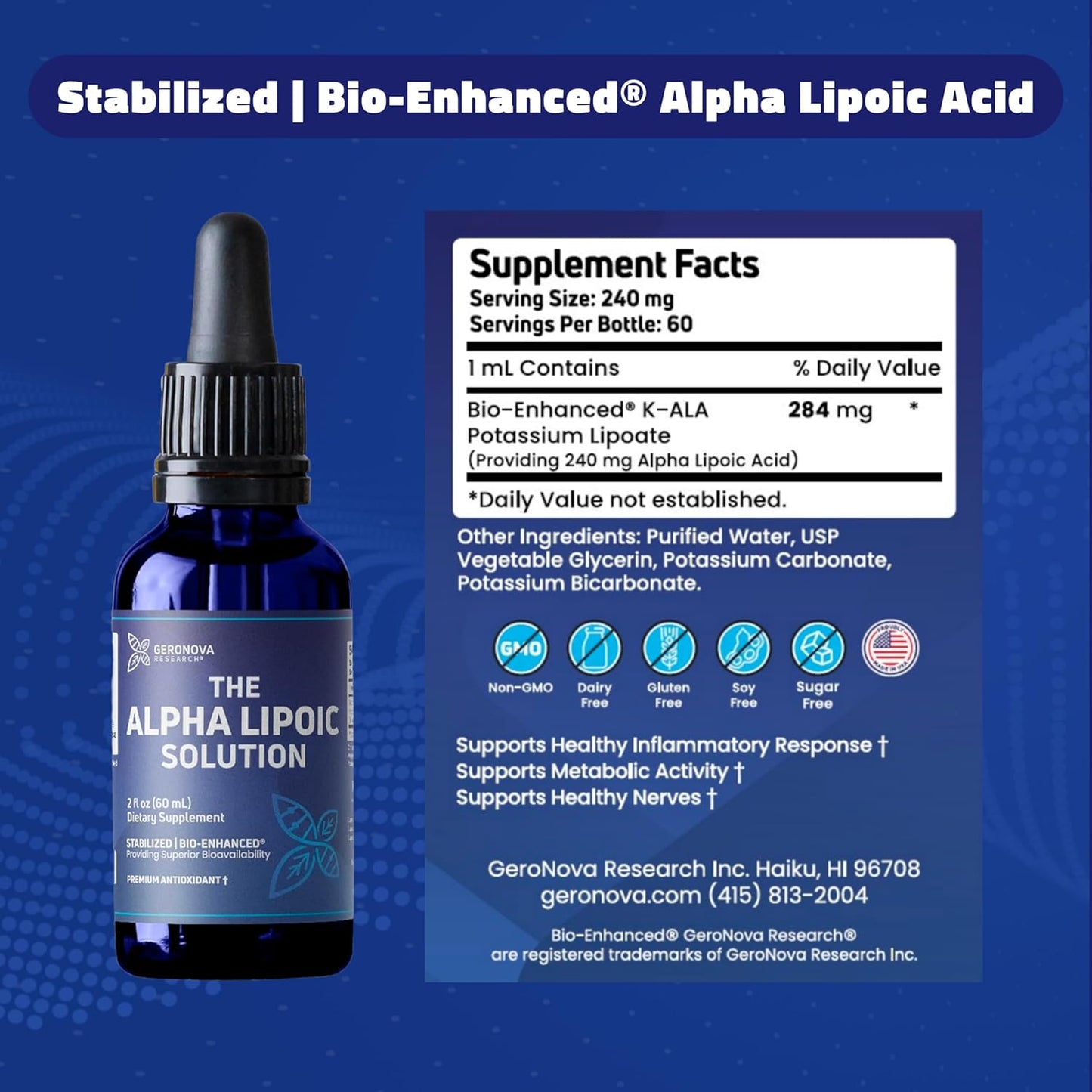 6-fl-oz-geronova-research-alpha-lipoic-acid-liquid---6-month-supply---bio-enhanced-ala-supplement-for-rapid-absorption---superior-bioavailability-6