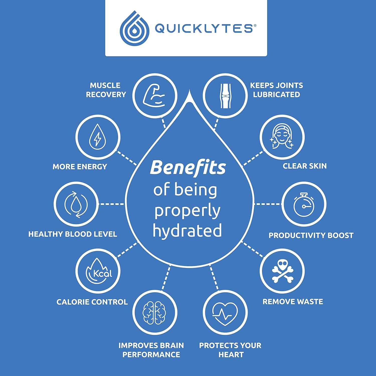 Rapid Hydration Electrolyte Supplement - No Calorie, No Sugar - Potassium, Magnesium, Sodium - Leg Cramp Relief - 48 Servings