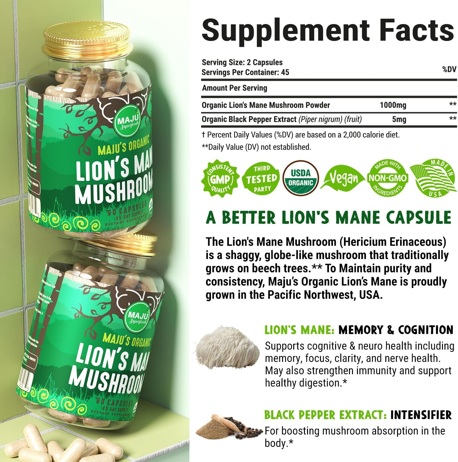 Mental Mushrooms Bundle by Maju Superfoods - Boost Your Brainpower with this Nutrient-Packed Combo - Espot.com.au