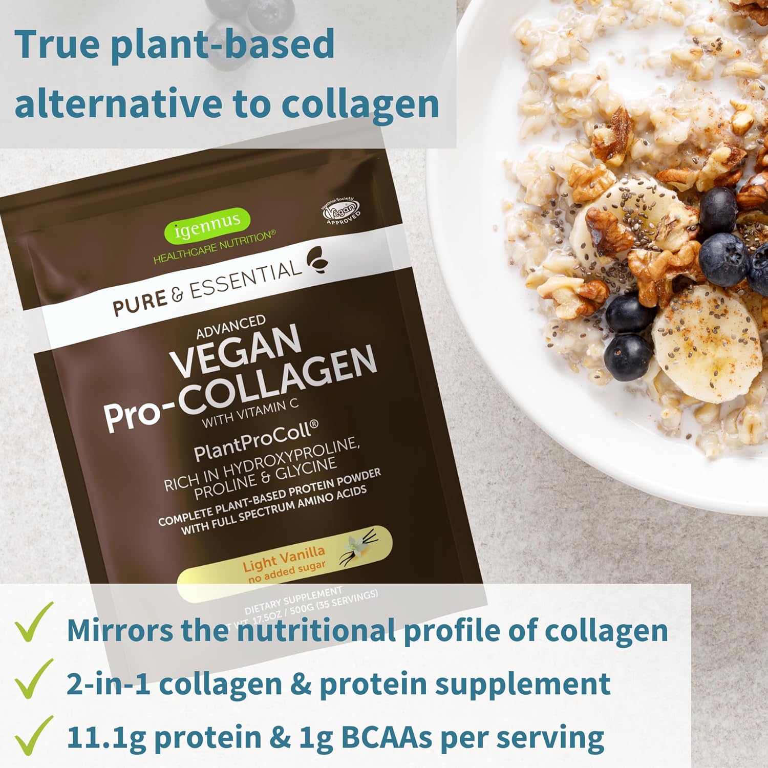 Igennus Vegan Vanilla Collagen Protein Powder & Astaxanthin Bundle for Hair, Skin & Nails - Collagen Boosting Formula with Natural Astaxanthin - by Igennus Healthcare - Espot.com.au