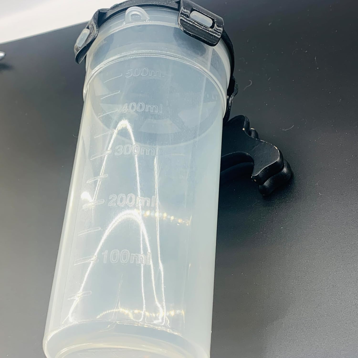 locklock-hpl934h-plastic-drink-mixer-bottle---500-ml-capacity-measurements---clear-container-with-leak-proof-twist-off-lid---steel-gray-sports-cap-7