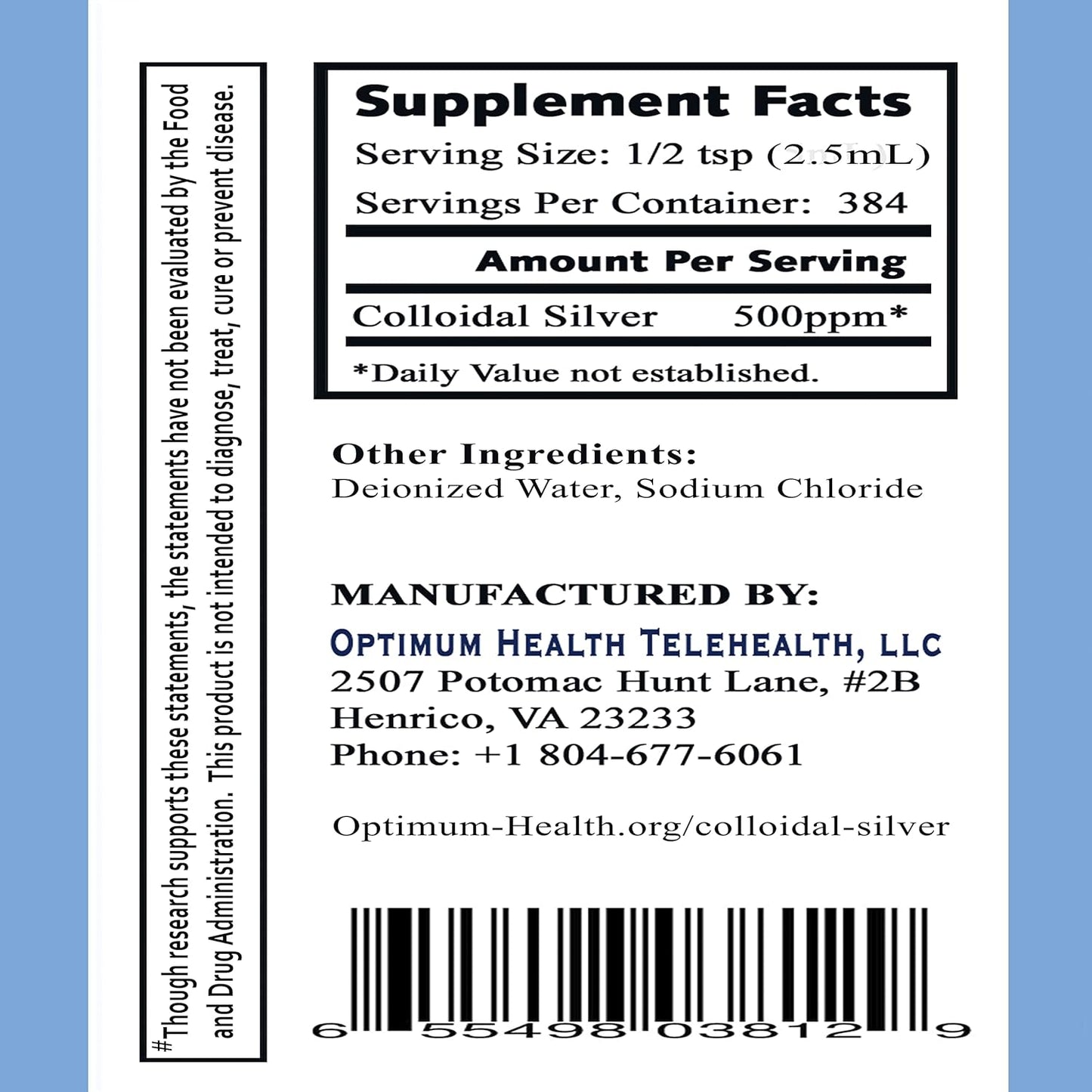 32 oz Optimum You Colloidal Silver 500 PPM for Immune & Stem Cell Support - Superior Healing, No Bad Taste - Silver Supplements for Wellness - Espot.com.au