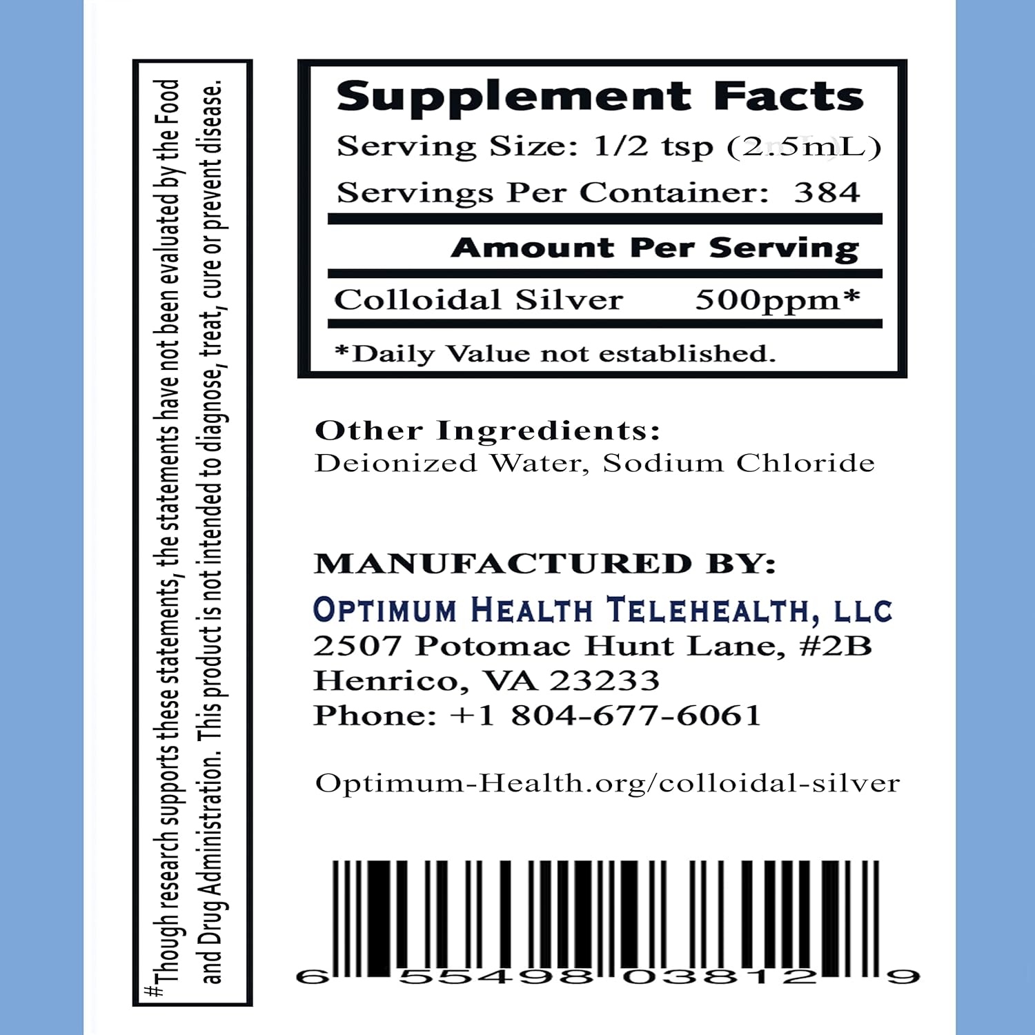 32 oz Optimum You Colloidal Silver 500 PPM for Immune & Stem Cell Support - Superior Healing, No Bad Taste - Silver Supplements for Wellness - Espot.com.au
