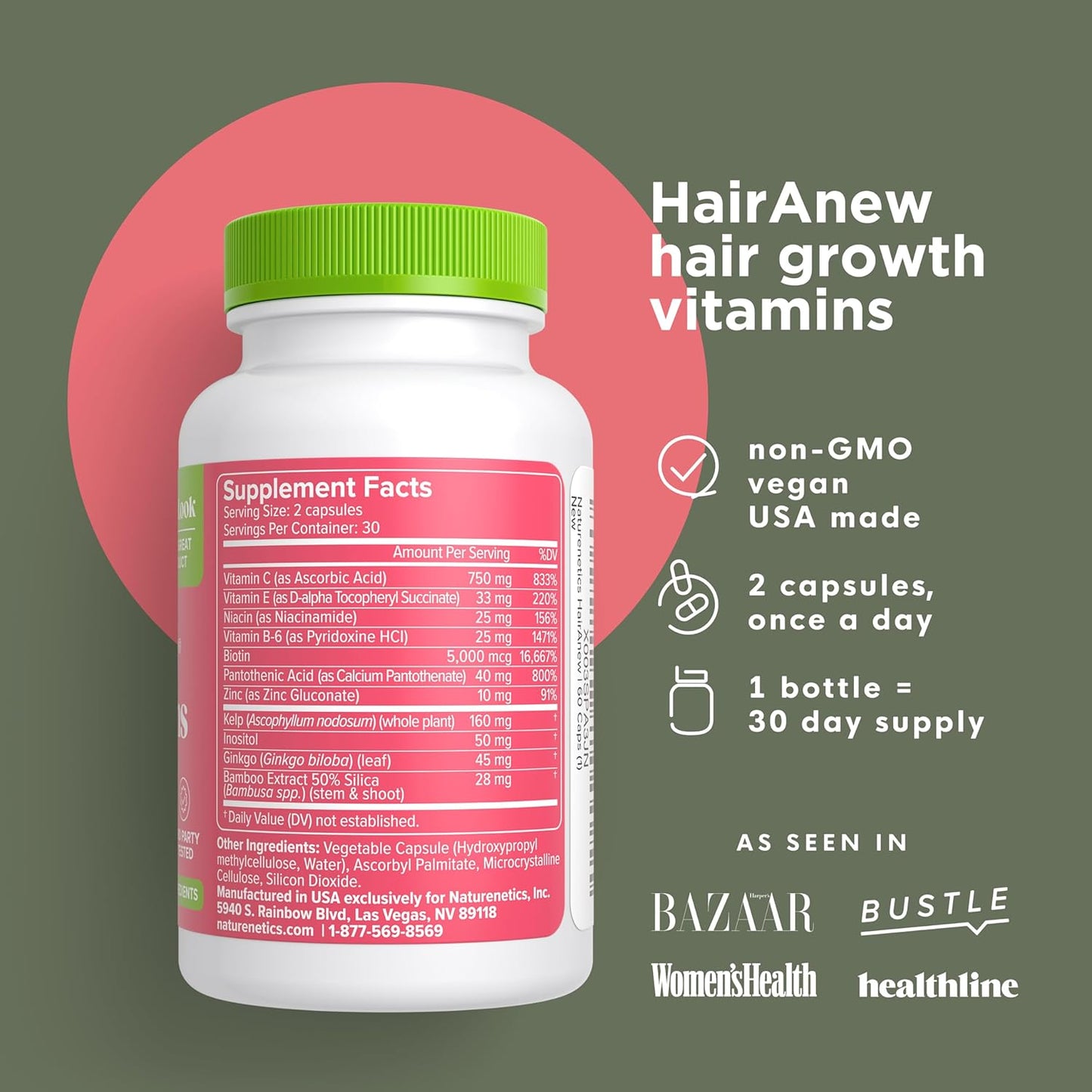 hairanew-hair-growth-vitamins-for-thicker-stronger-hair---men-women---all-hair-types---11-vitamins-ingredients---5000mcg-biotin---vegan---independently-tested---60-capsules-2