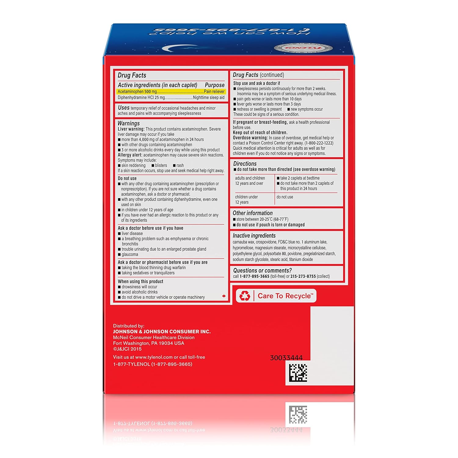 tylenol-pm-extra-strength-nighttime-pain-reliever-and-sleep-aid-caplets---acetaminophen-diphenhydramine-hcl-for-nighttime-aches-pains---travel-size-100-caplets-total-10