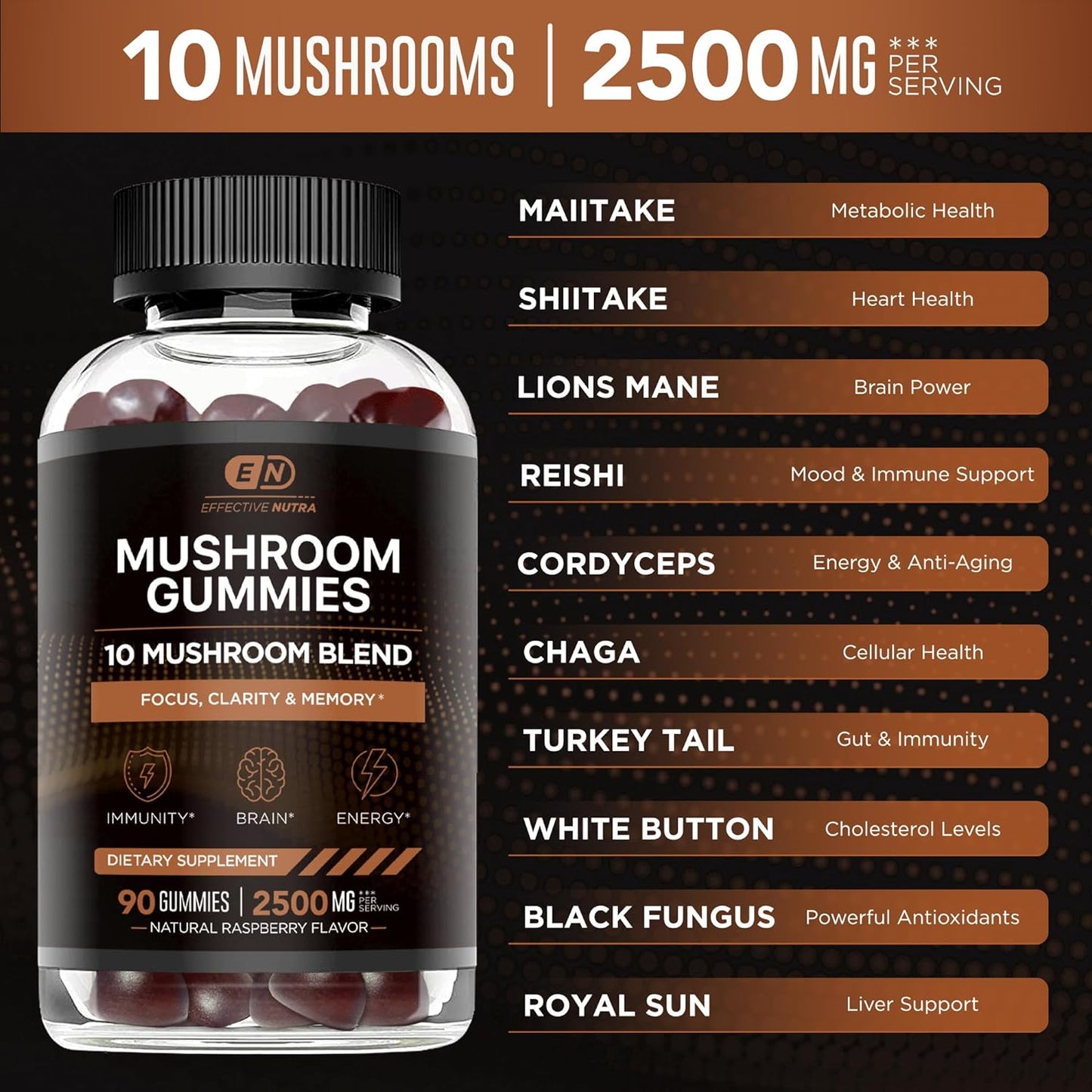 nutra-mushroom-gummies-10-blend---mushroom-complex-2500mg---brain-booster-immune-support-energy---90ct-supplement-for-men-women-3
