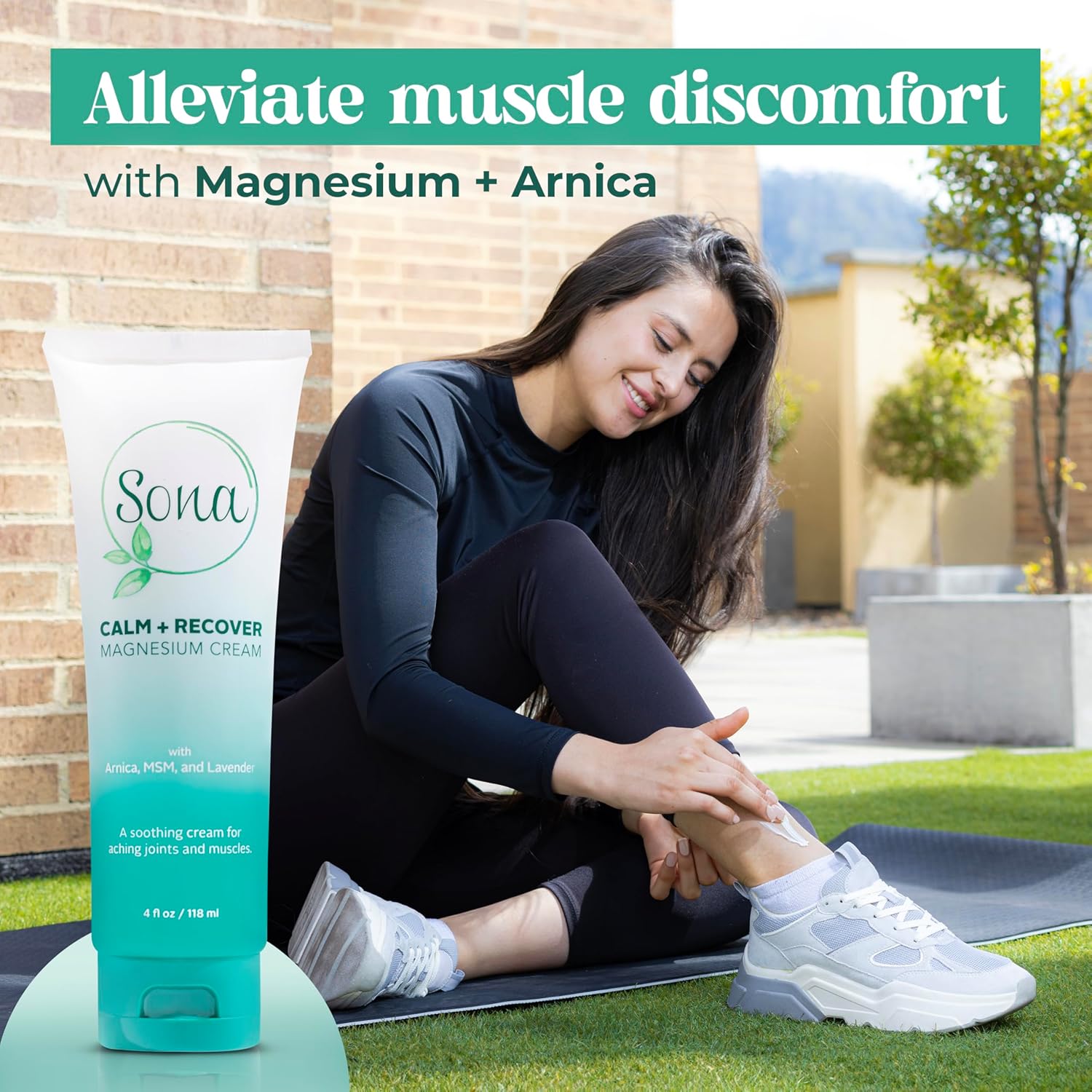 sona-calm-recover-magnesium-cream-with-arnica-msm-menthol-and-lavender---topical-lotion-for-sleep-aid-leg-cramps-pain-relief---4oz-3