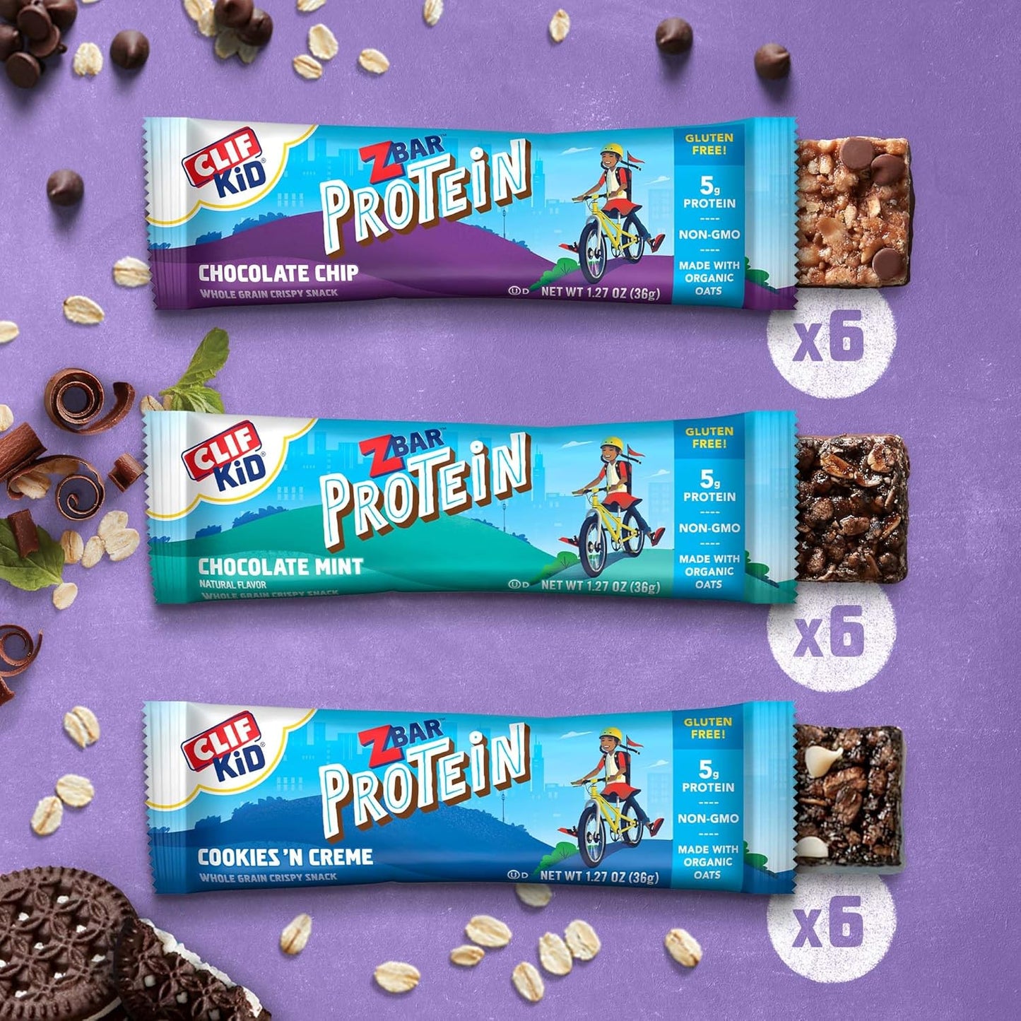 organic-oats-protein-bars-variety-pack---chocolate-chip-chocolate-mint-cookies-n-creme---gluten-free---non-gmo---5g-protein---crispy-snack-bars---18-pack-2
