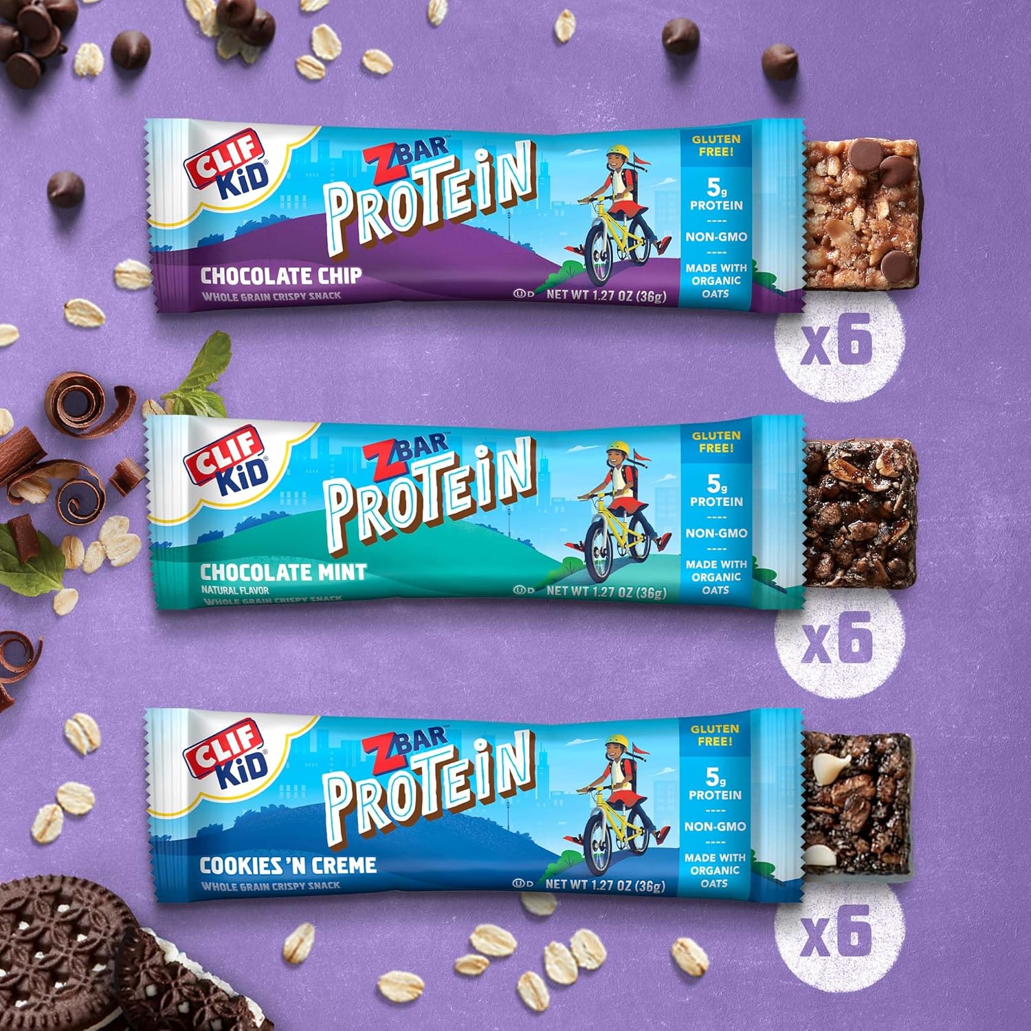 organic-oats-protein-bars-variety-pack---chocolate-chip-chocolate-mint-cookies-n-creme---gluten-free---non-gmo---5g-protein---crispy-snack-bars---18-pack-2