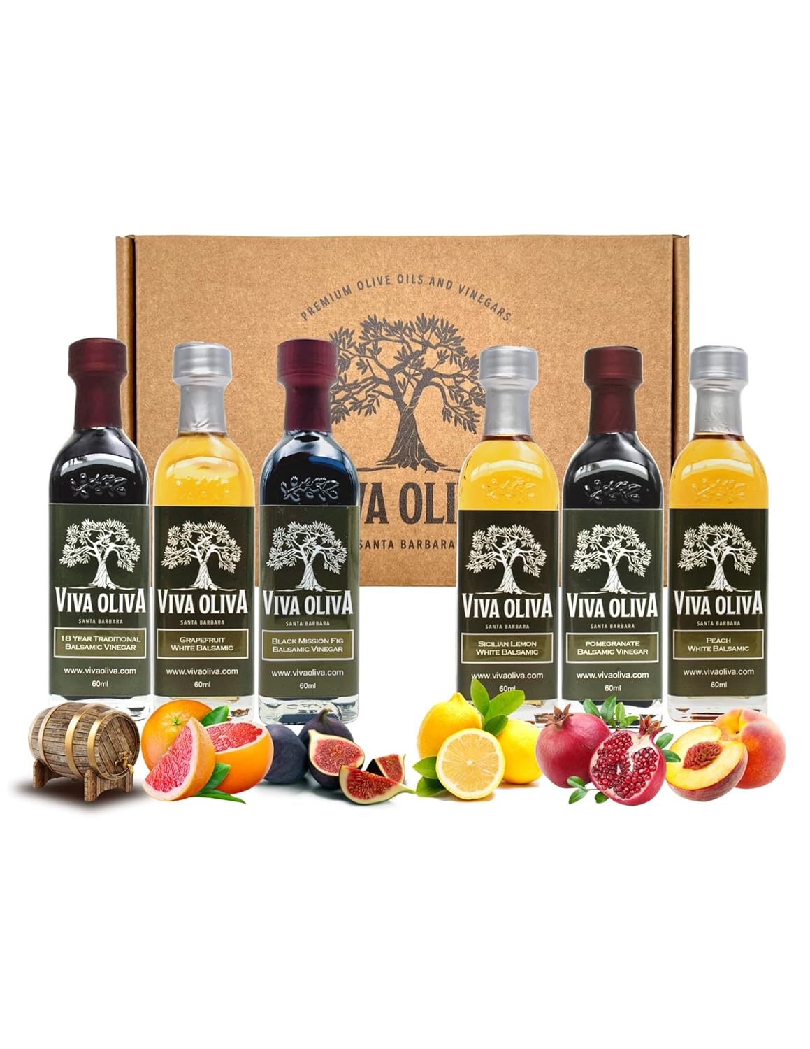 premium-viva-oliva-balsamic-vinegar-variety-gift-set---6-pack-of-60ml-bottles---barrel-aged-in-modena-italy---includes-18-year-traditional-grapefruit-black-mission-fig-and-more-2