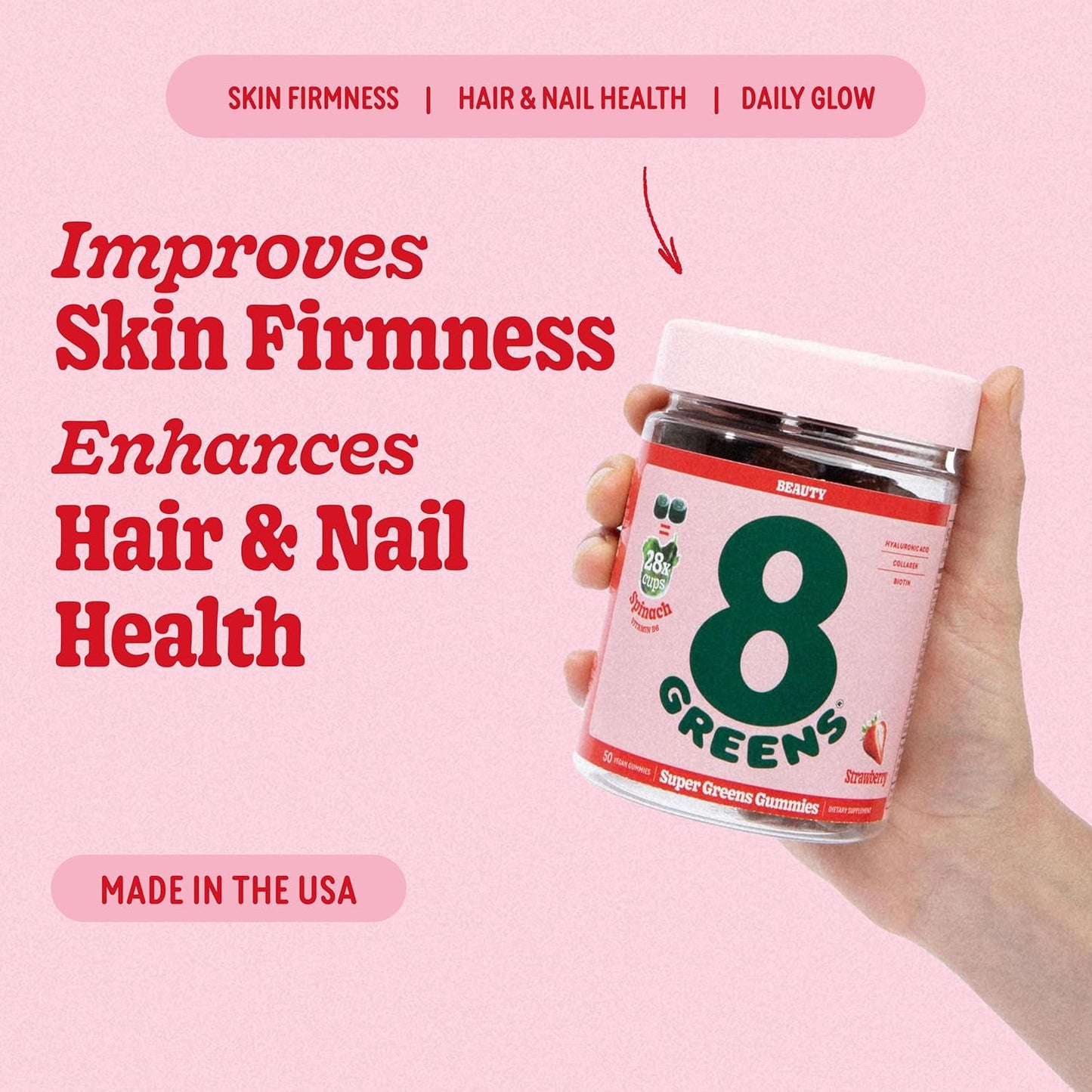 collagen-biotin-beauty-gummies-with-super-greens-powder---skin-hair-nails-firmness---200-ct-strawberry-flavored-boosters-2