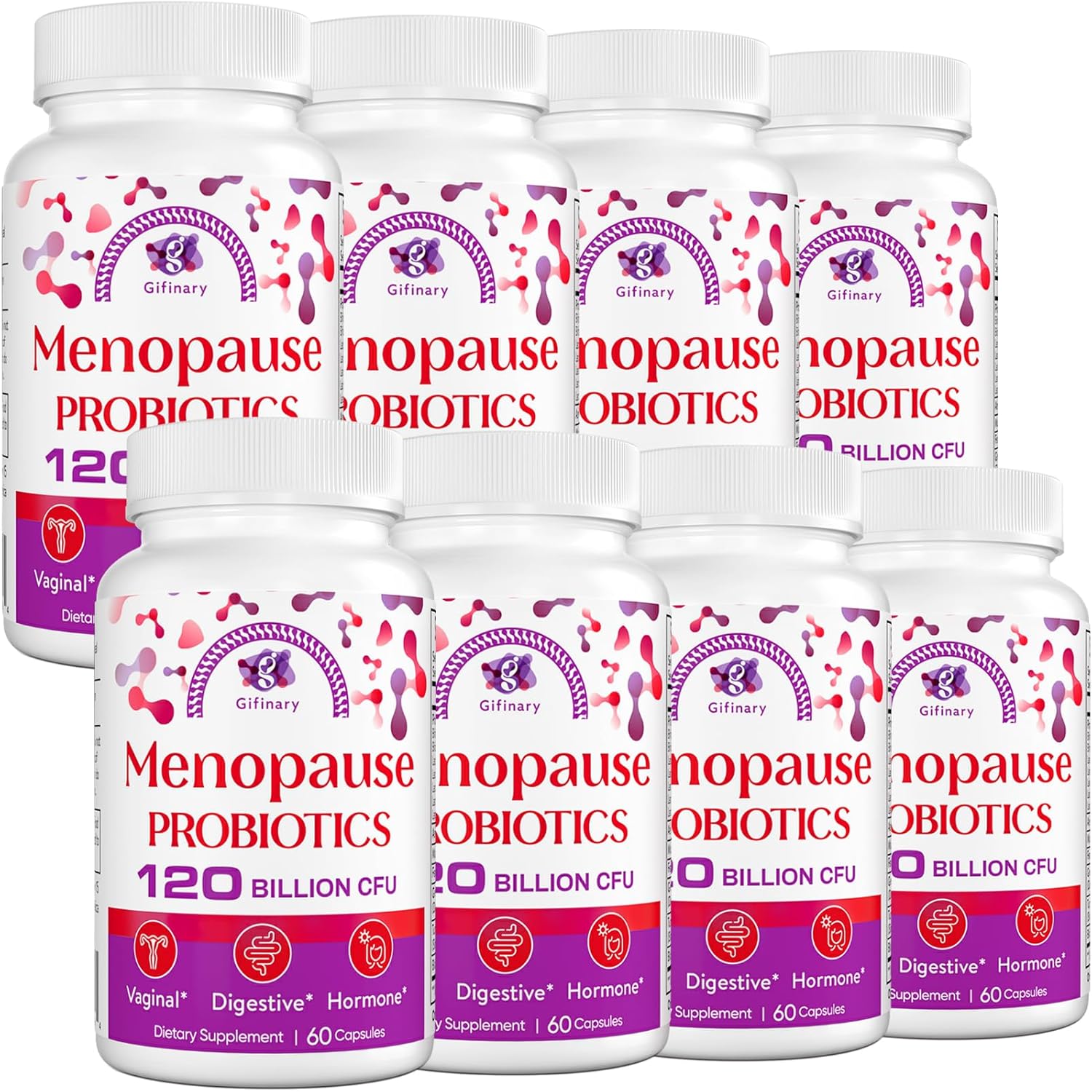 All-Natural Menopause Probiotic Supplements for Women - 480 Capsules, 120 Billion CFU, Herbal Formula - Espot.com.au